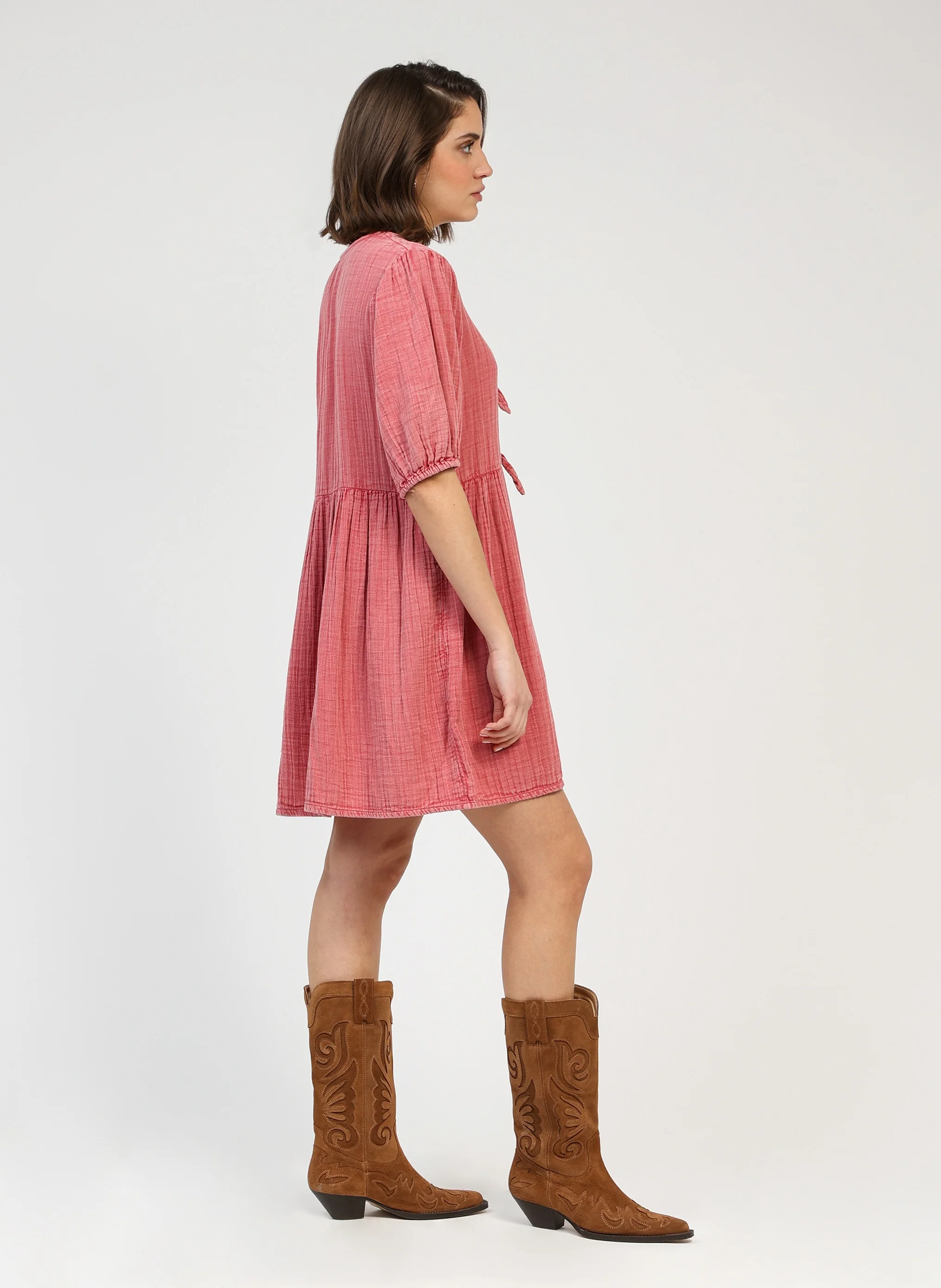 ROBE COURTE OLEONIA rose - Image 5