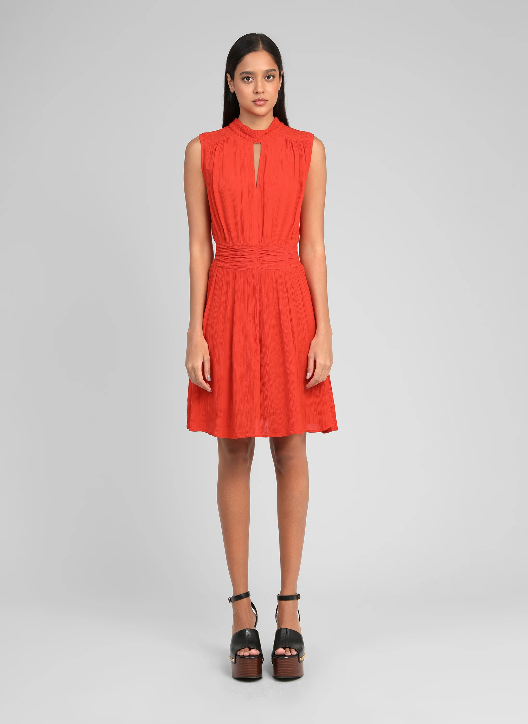 ROBE COURTE ORLEANE piment