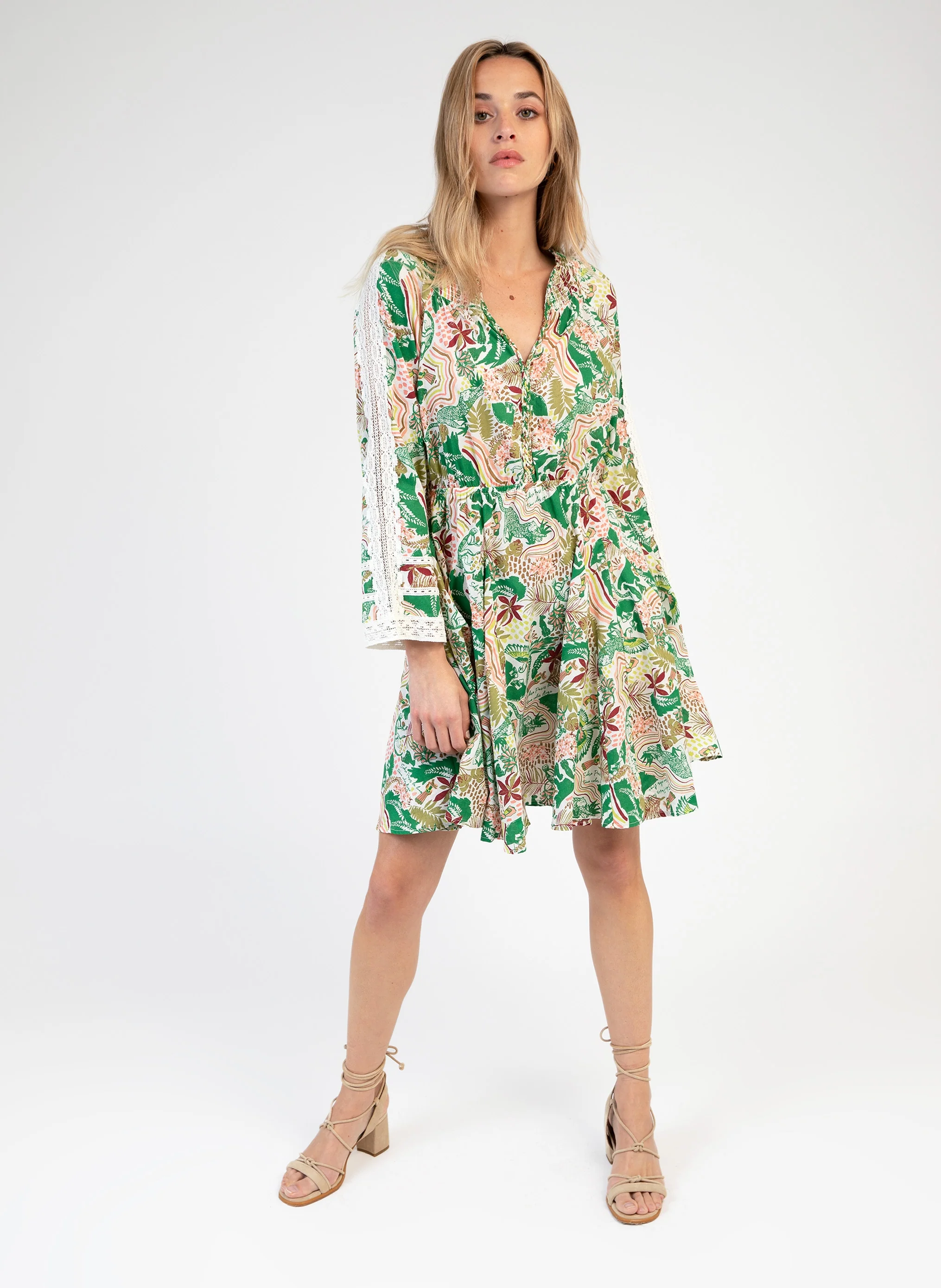 ROBE COURTE OSLAS bolivia ecru
