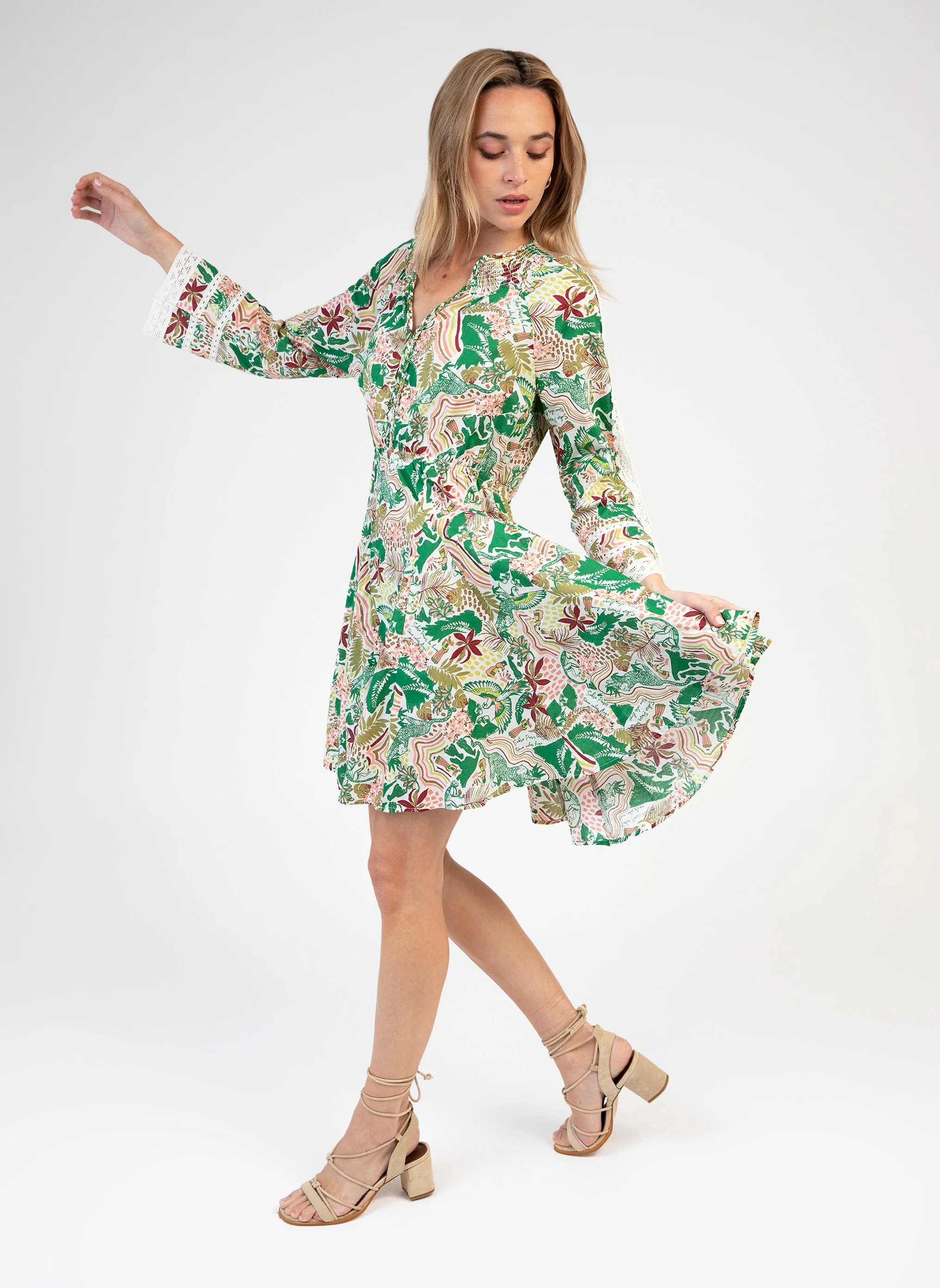 ROBE COURTE OSLAS bolivia ecru - Image 2