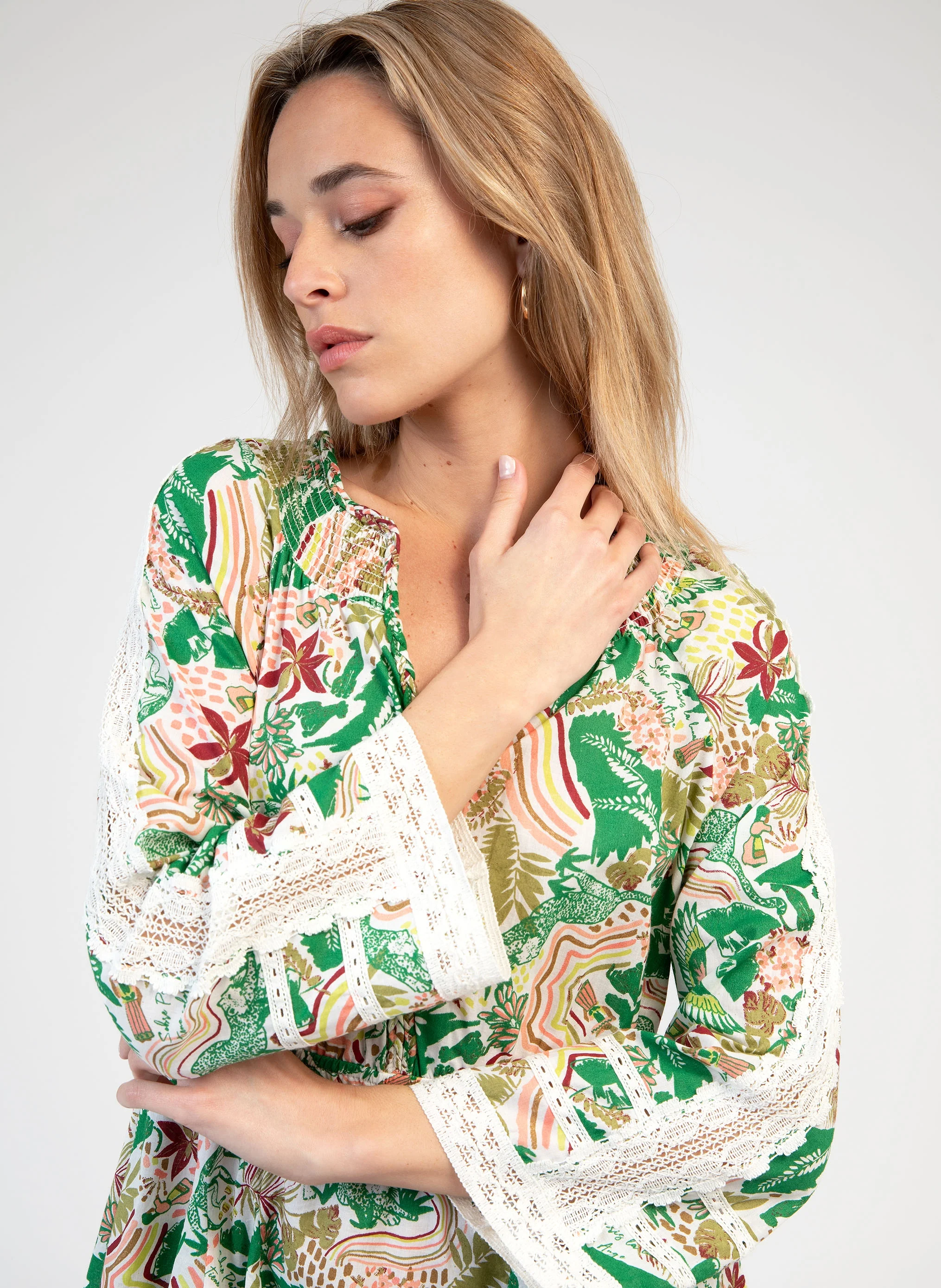 ROBE COURTE OSLAS bolivia ecru - Image 3