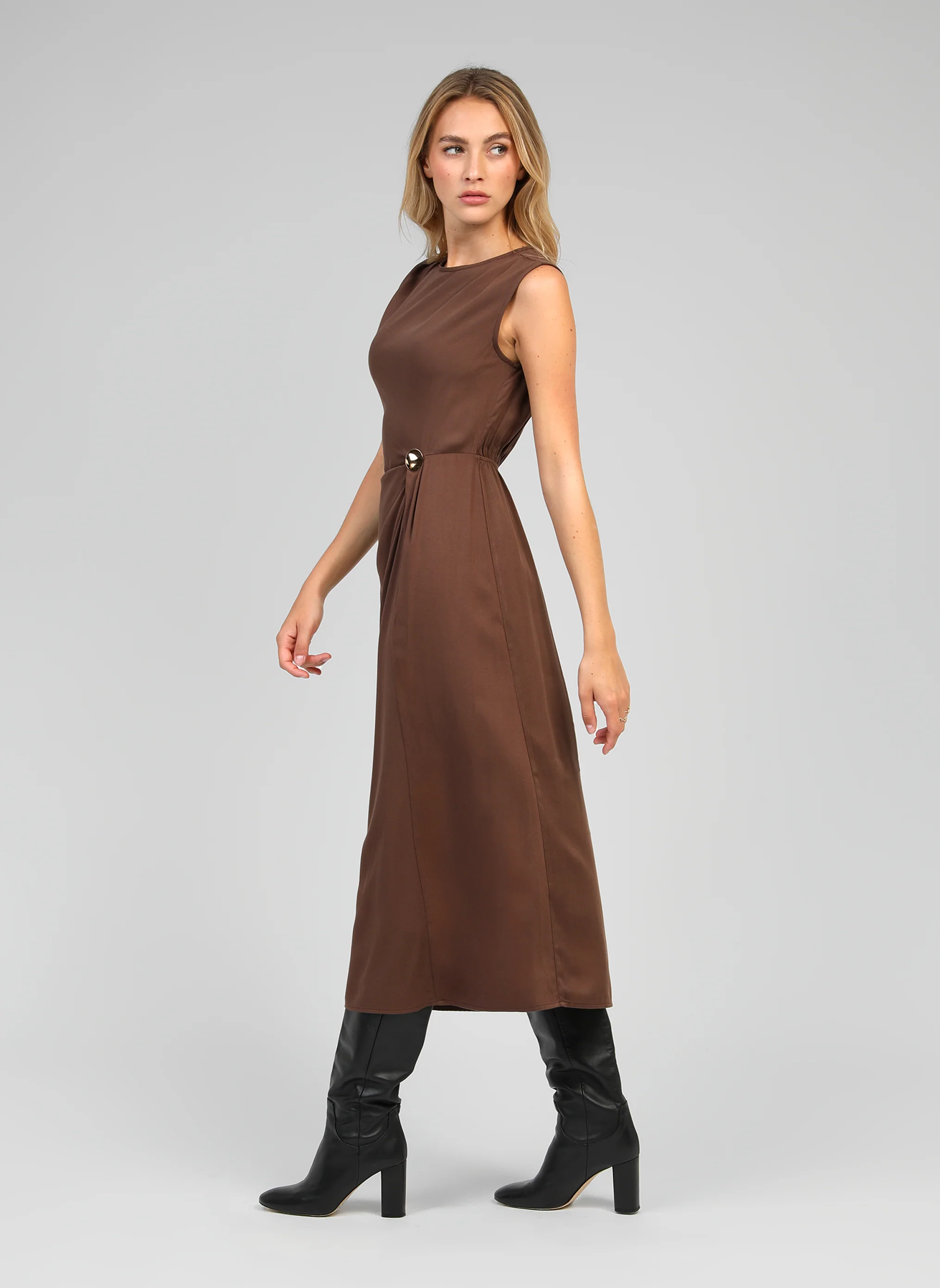 ROBE LONGUE MALEONY marron - Image 2