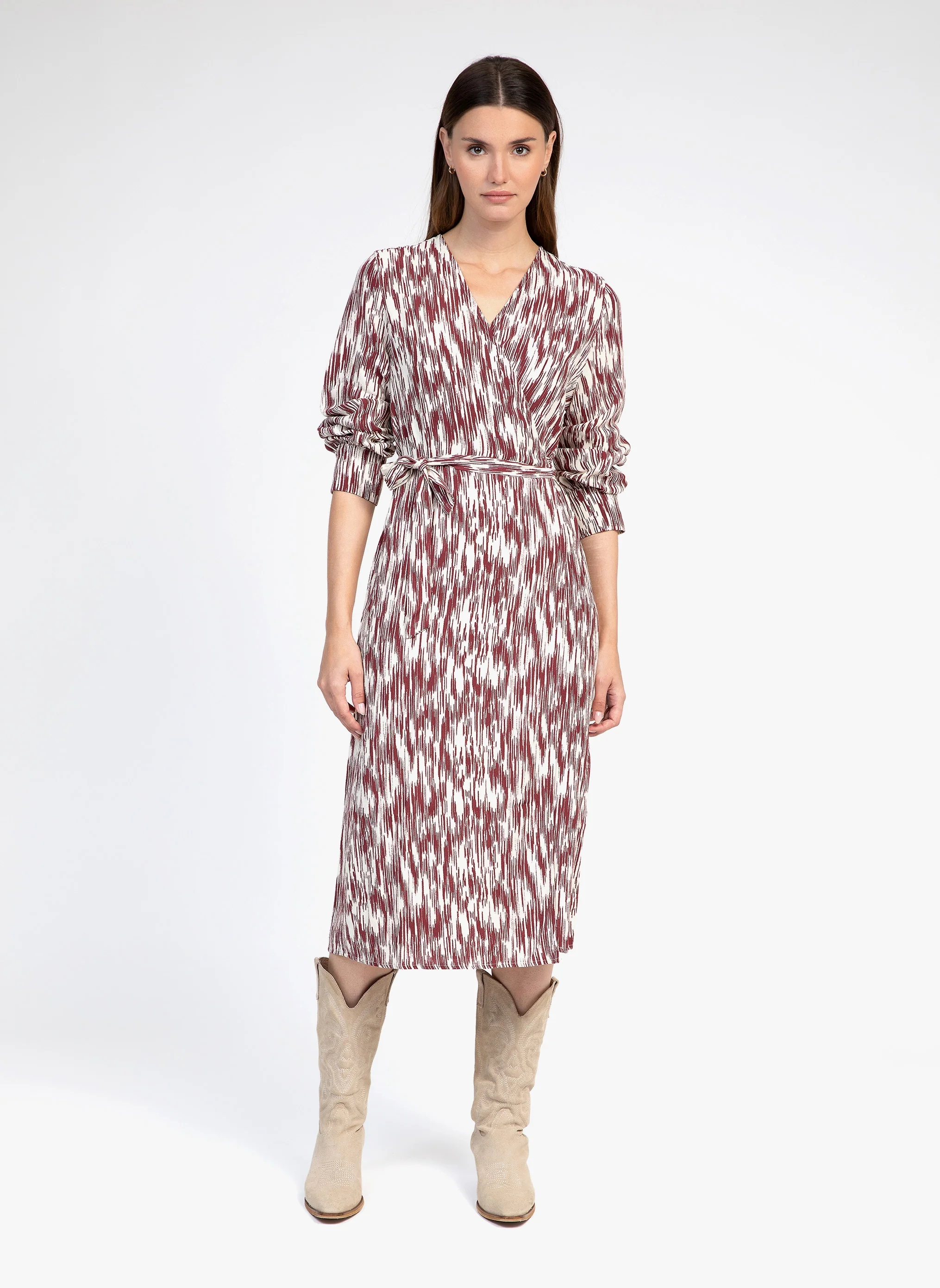 ROBE LONGUE MALILA biso grenat