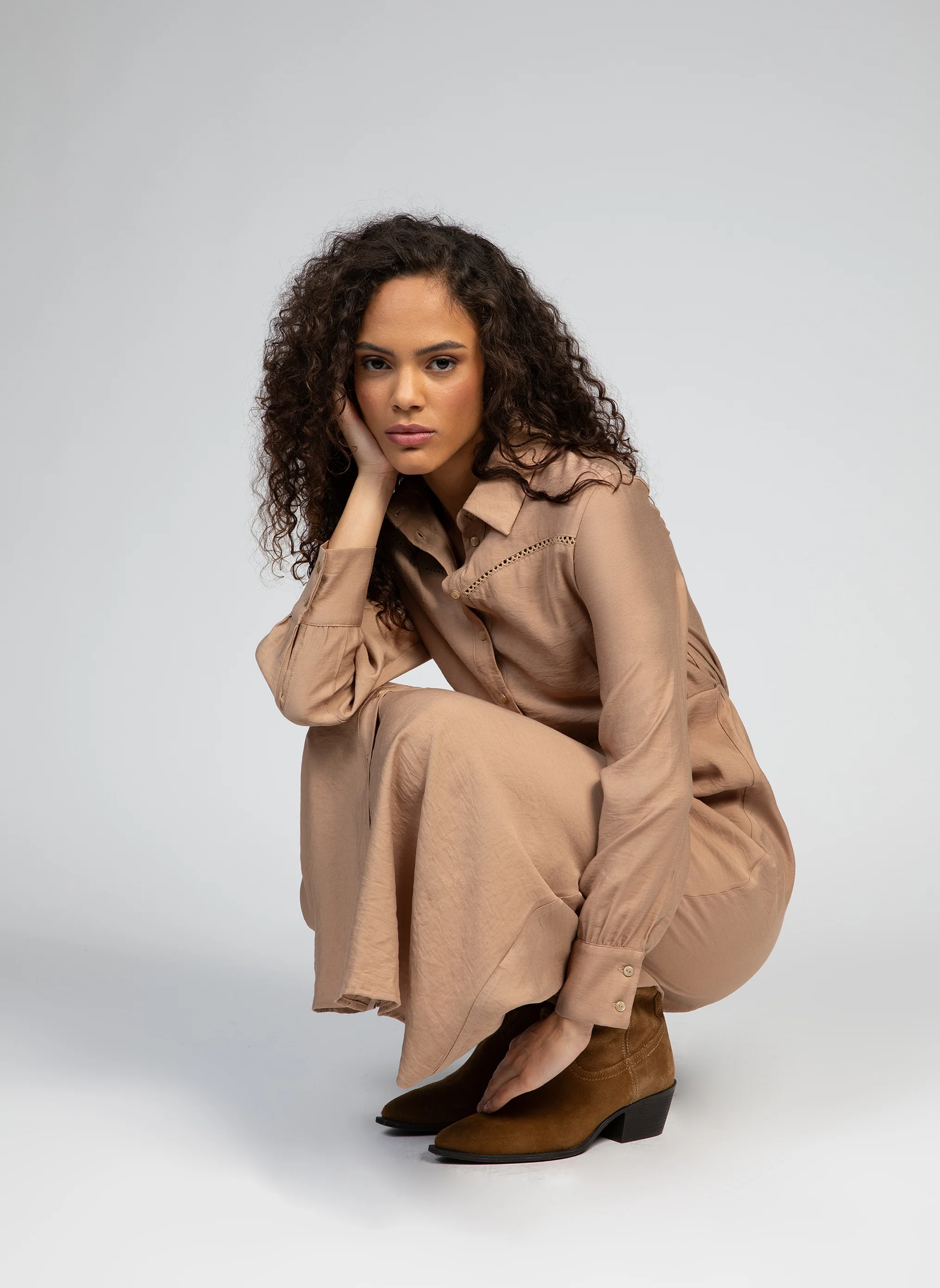 ROBE LONGUE MARBARA noisette - Image 3