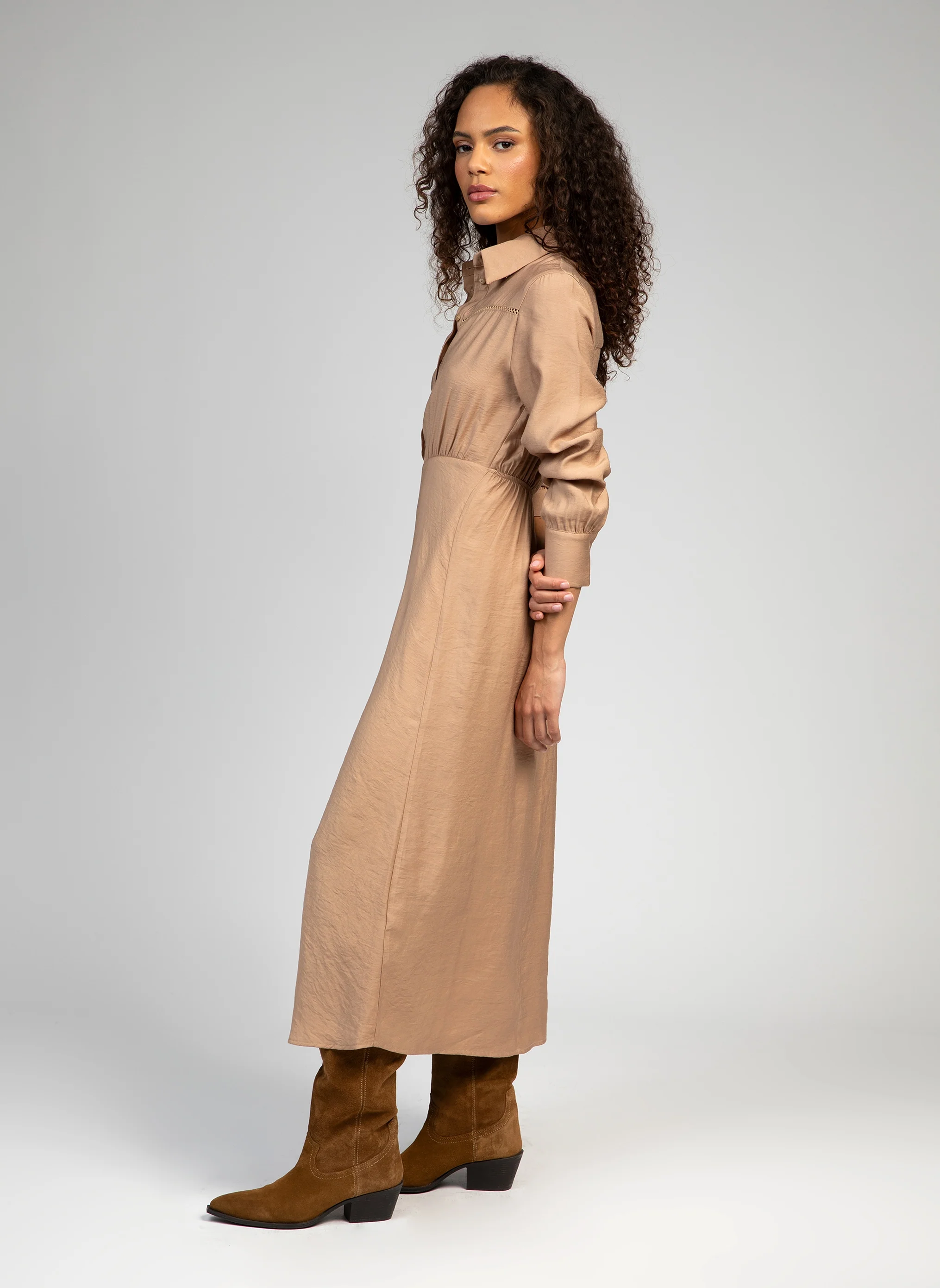 ROBE LONGUE MARBARA noisette - Image 4