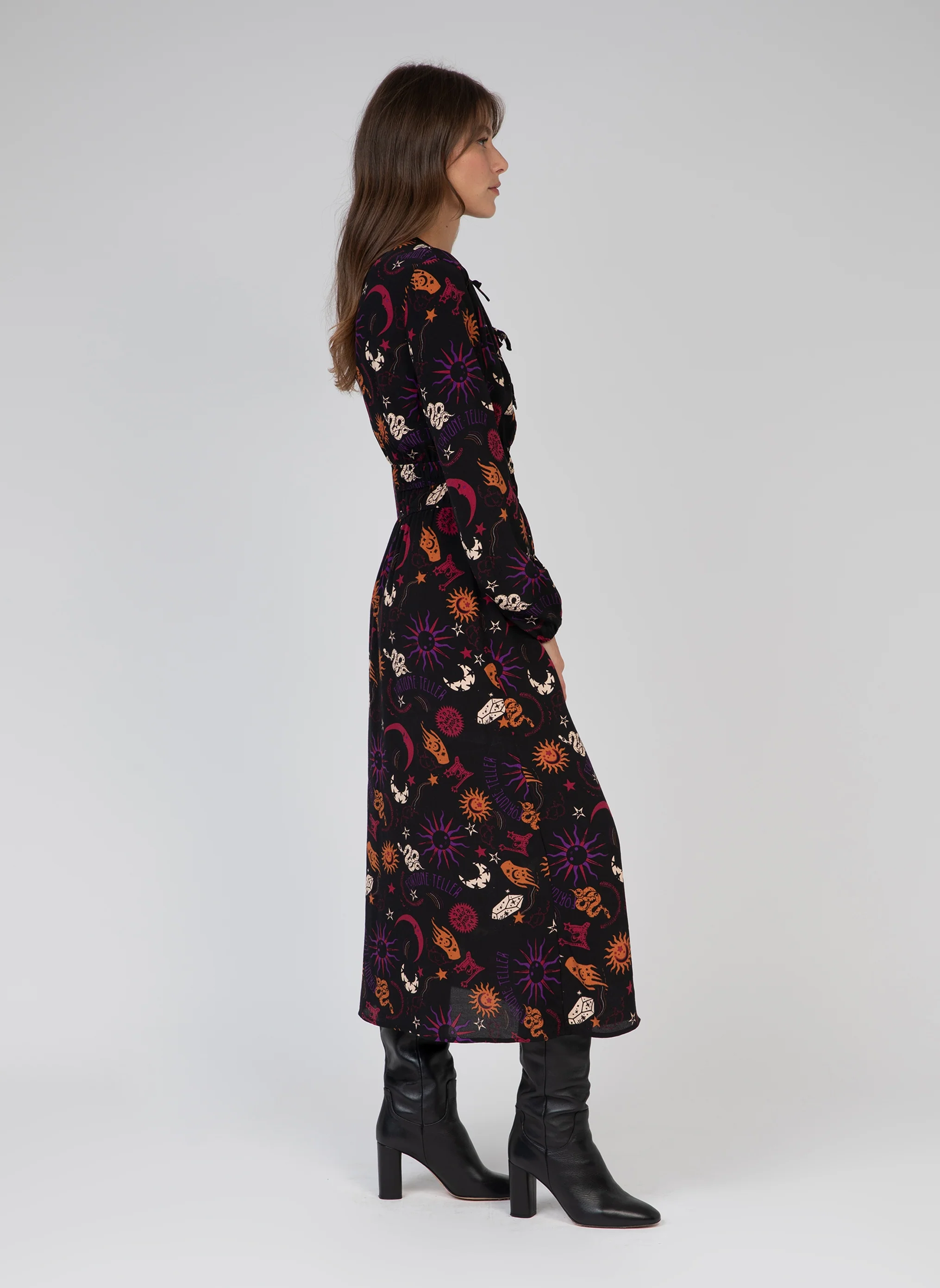 ROBE LONGUE MERIVA bohème noir - Image 3