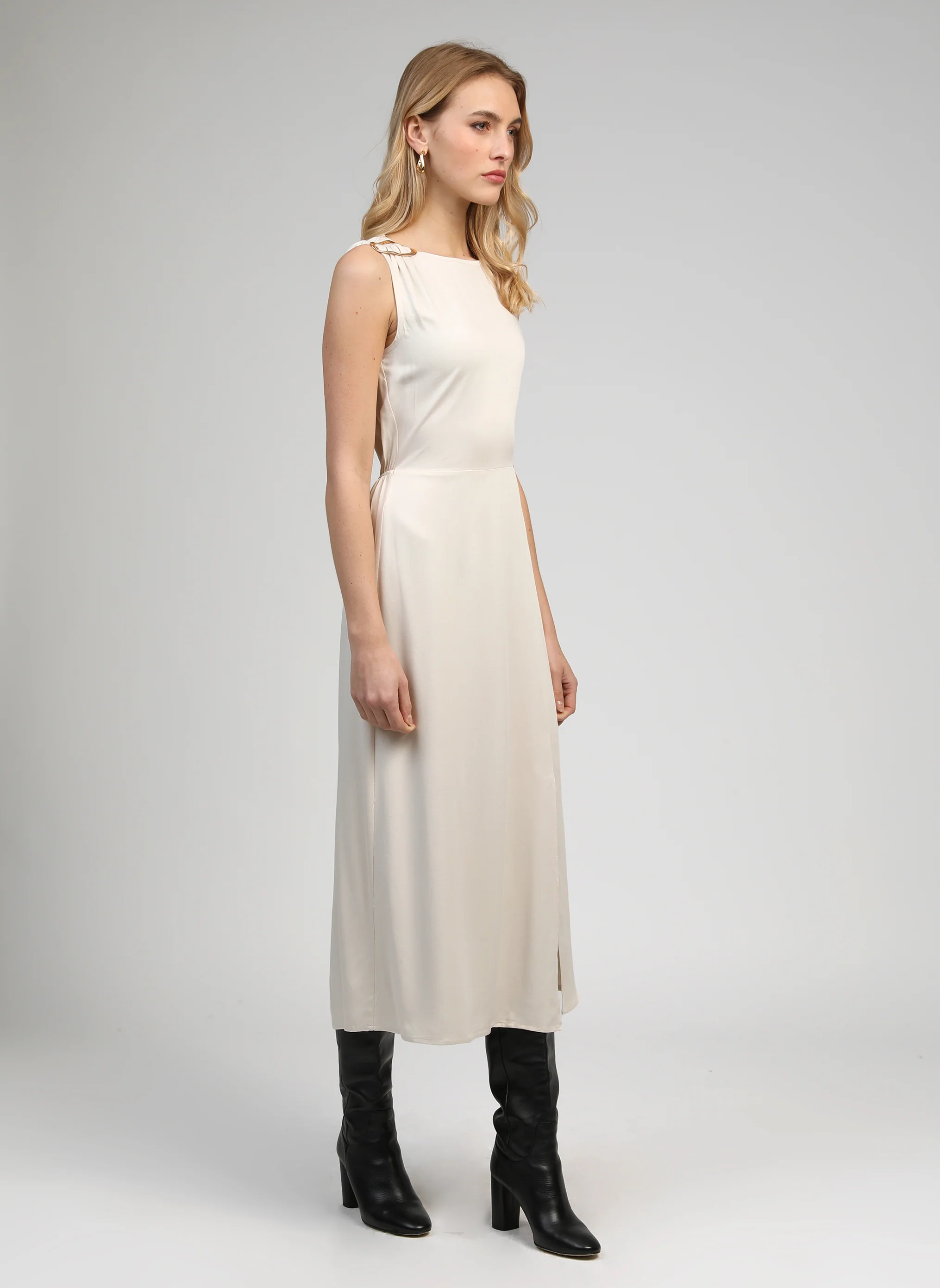 ROBE MIDI MYSTRAL ecru - Image 3
