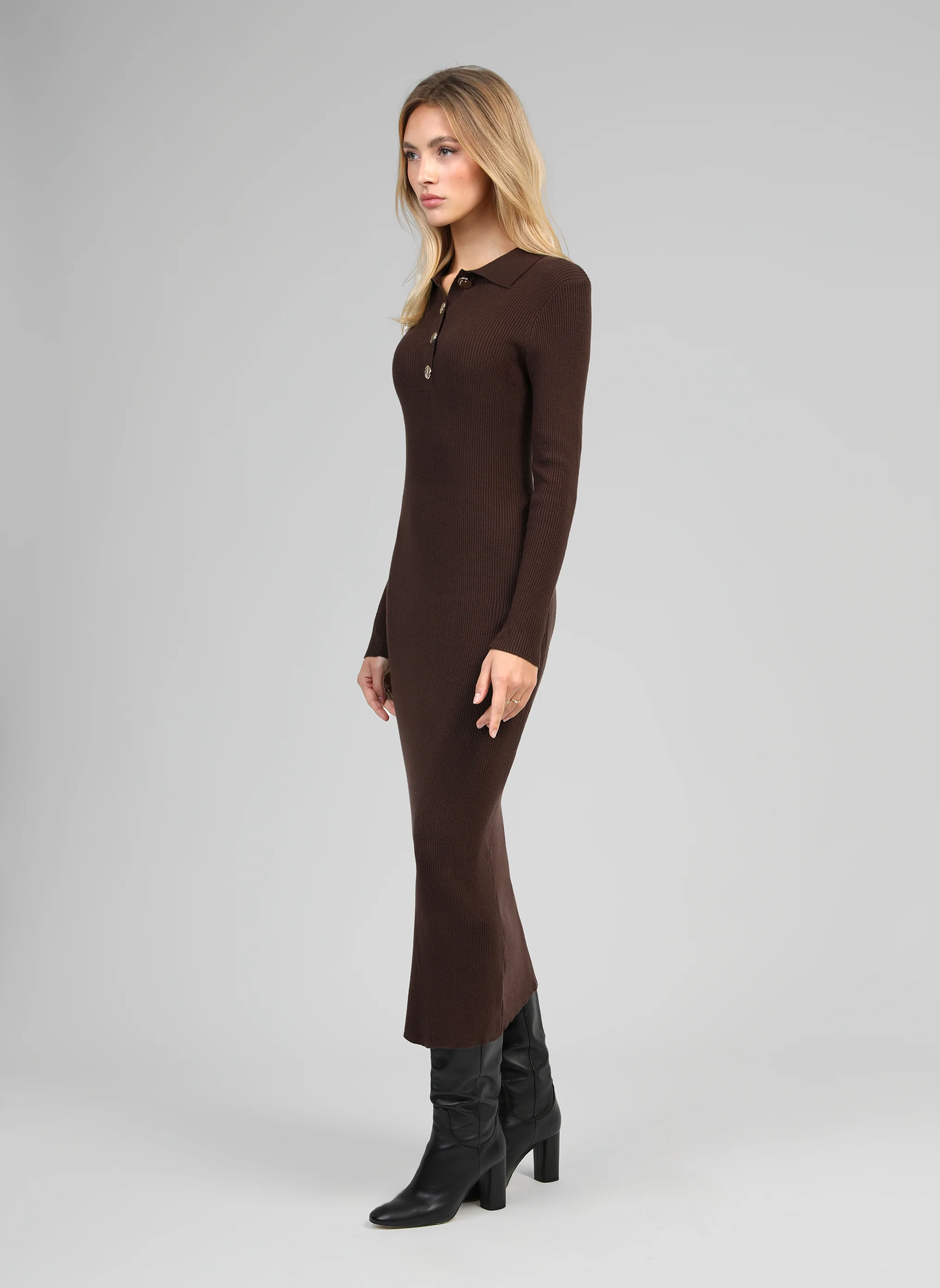 ROBE LONGUE NABOLO marron - Image 3