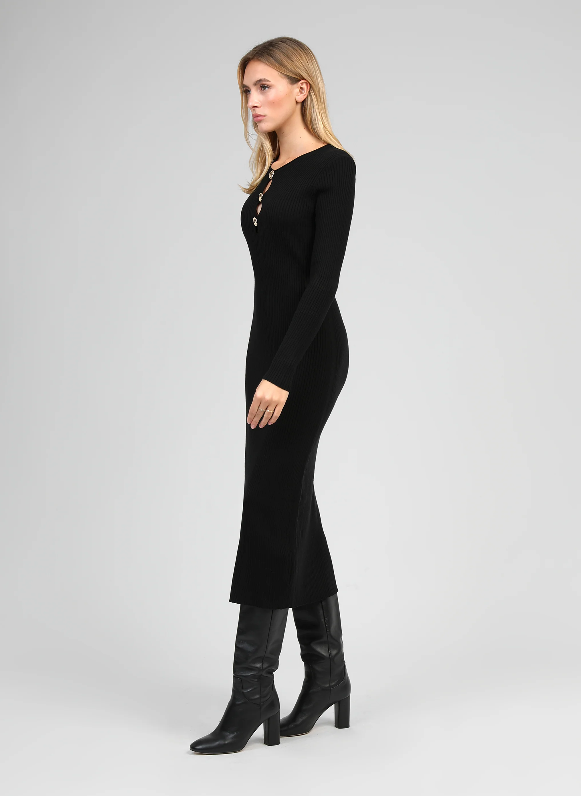 ROBE LONGUE NADIA noir - Image 3