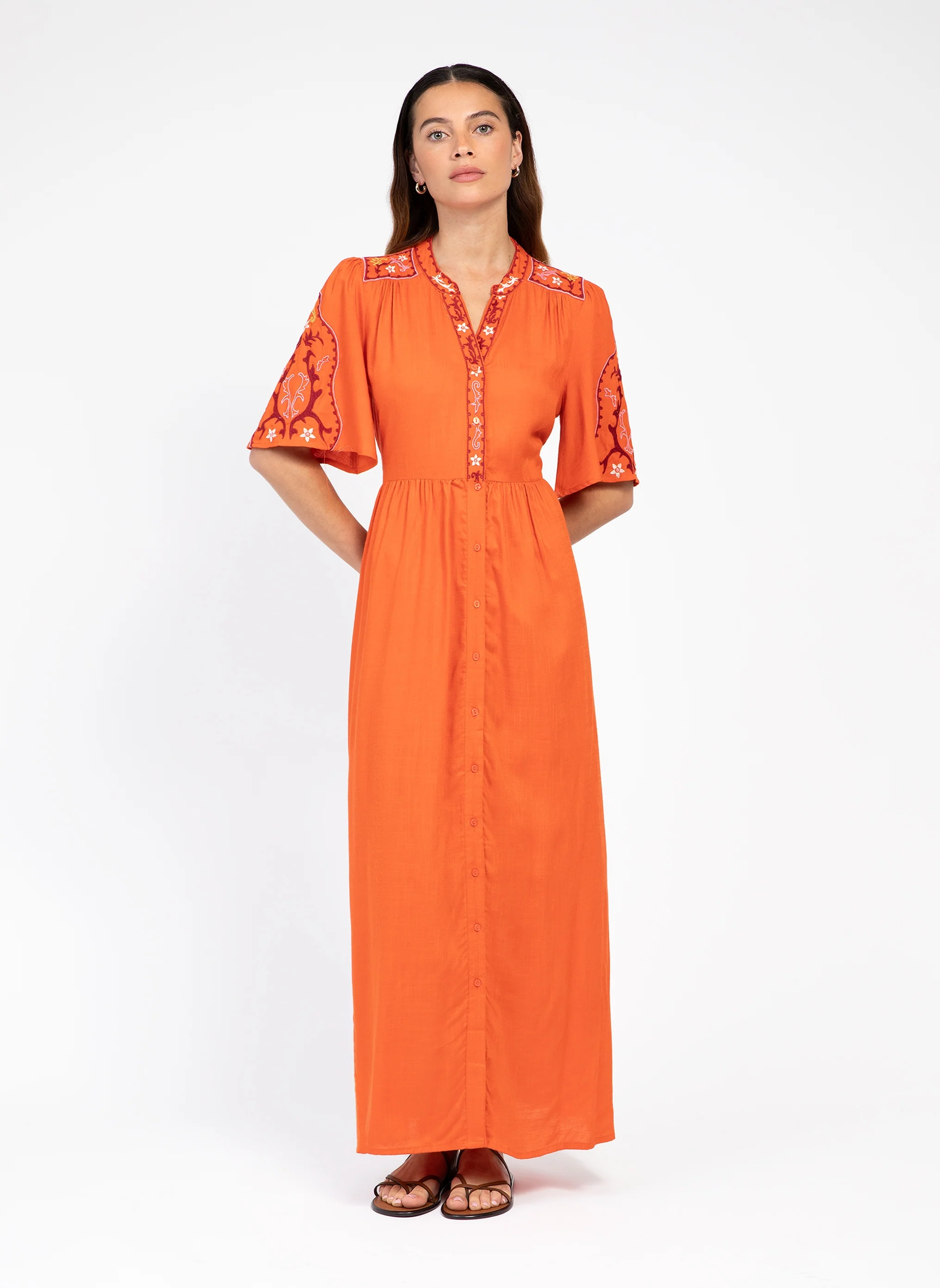 ROBE LONGUE OBEMY orange