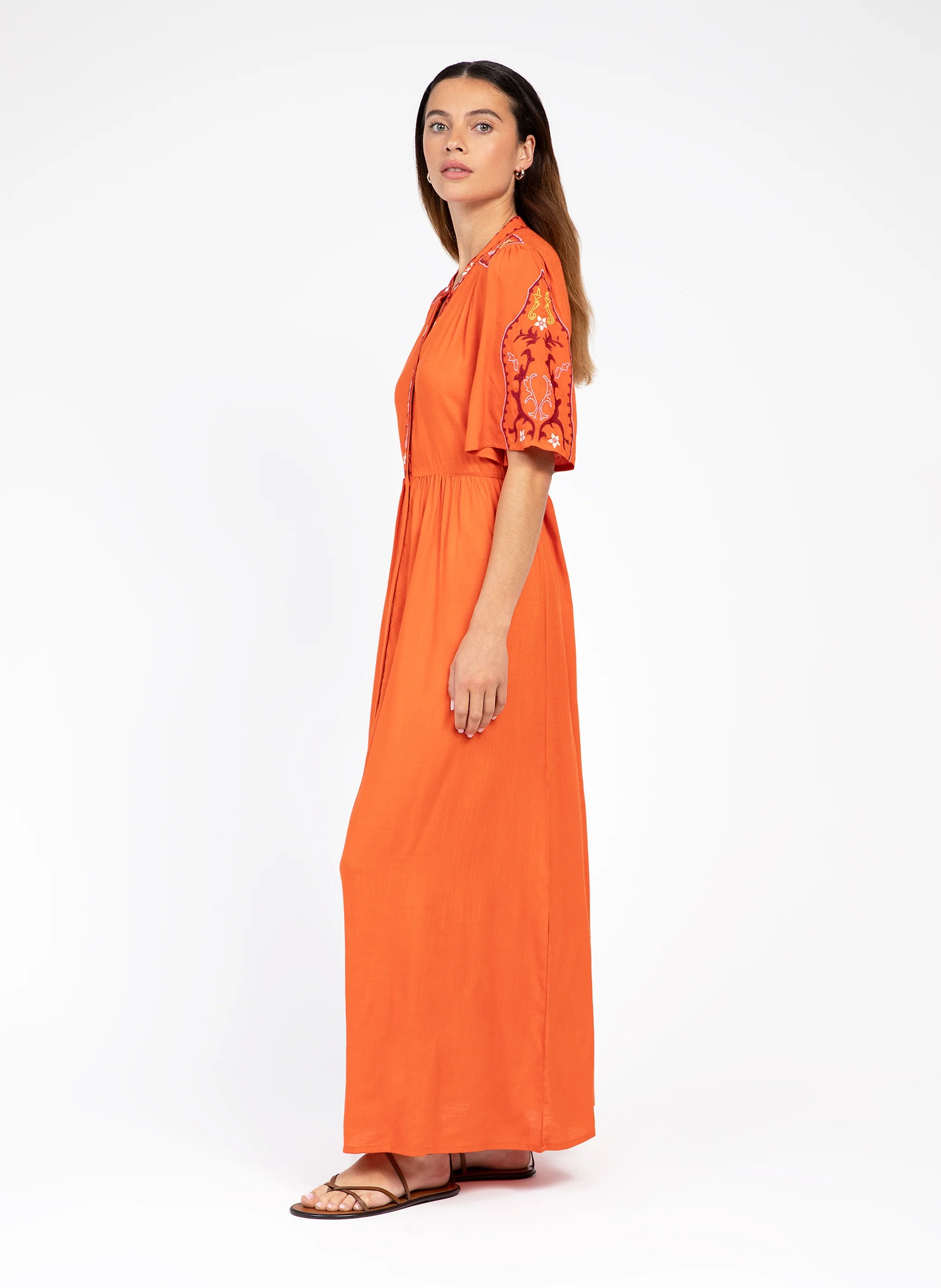 ROBE LONGUE OBEMY orange - Image 3