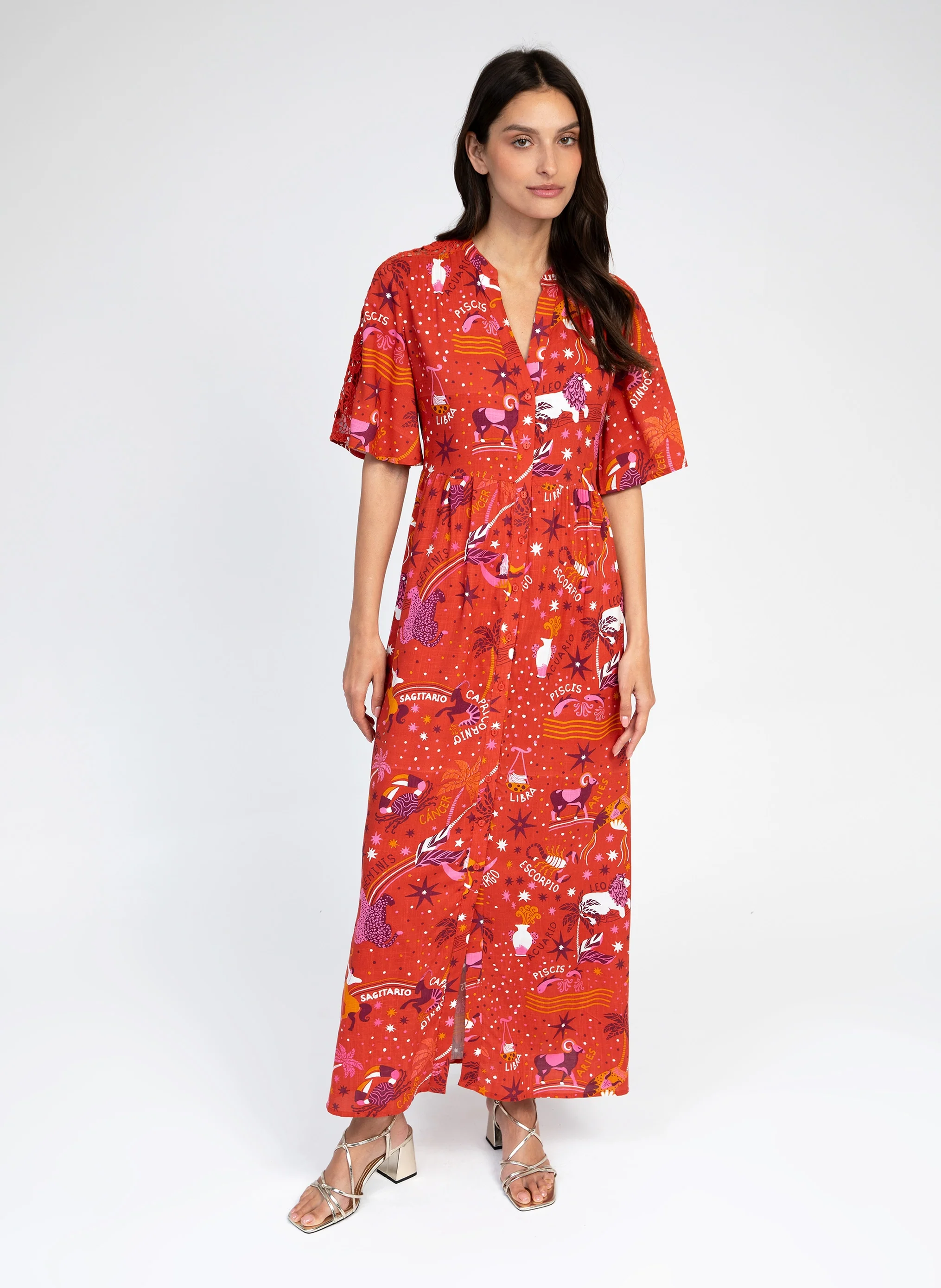 ROBE LONGUE ODEMY circus rouge
