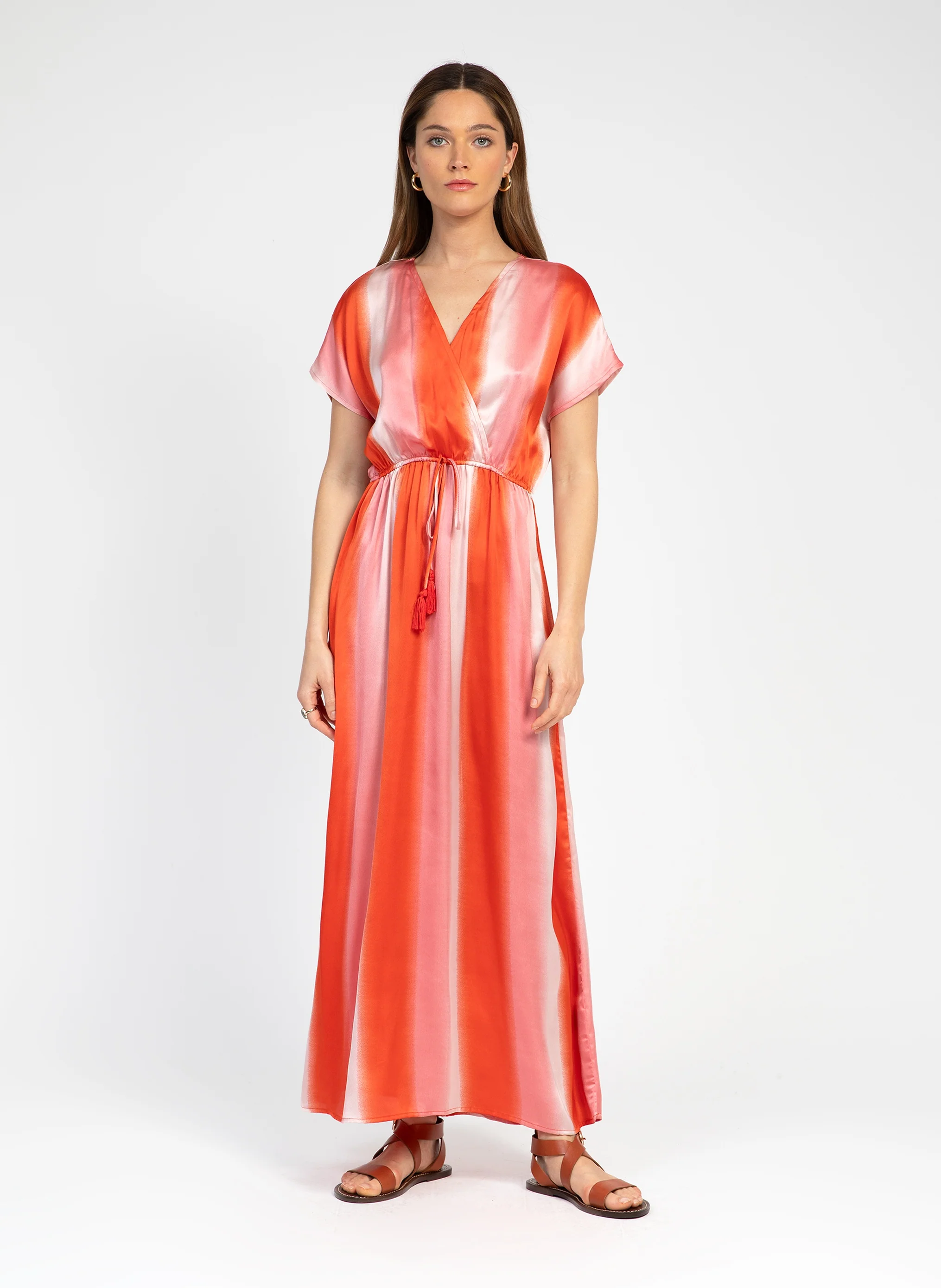 ROBE LONGUE ODIVINE corail