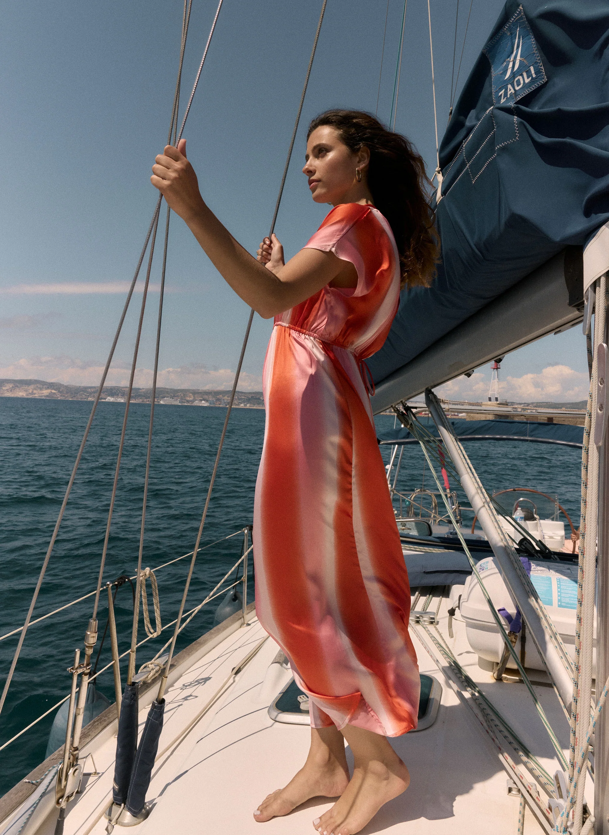 ROBE LONGUE ODIVINE corail - Image 2