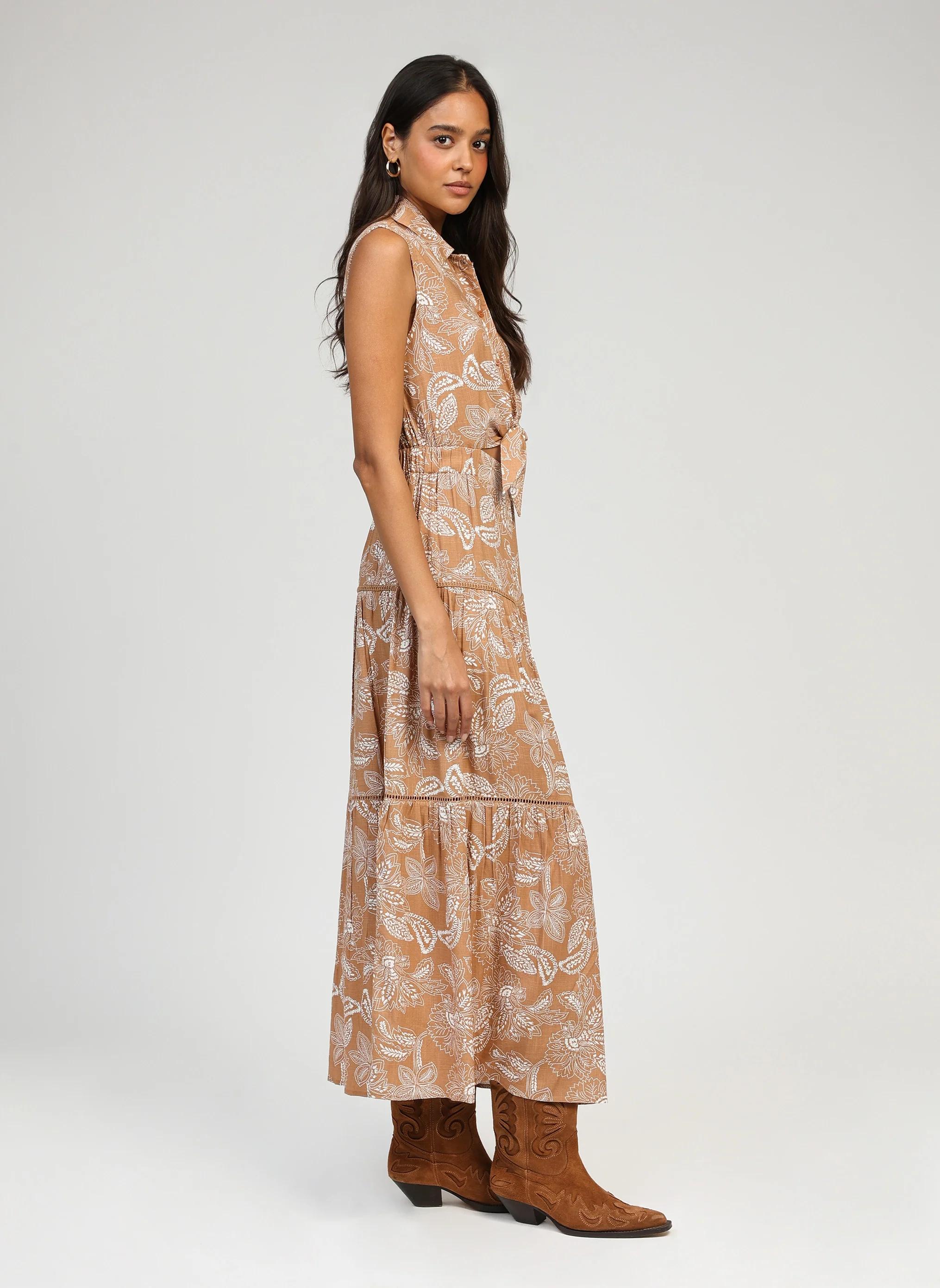 ROBE LONGUE OPAVIA passiflore beige - Image 4