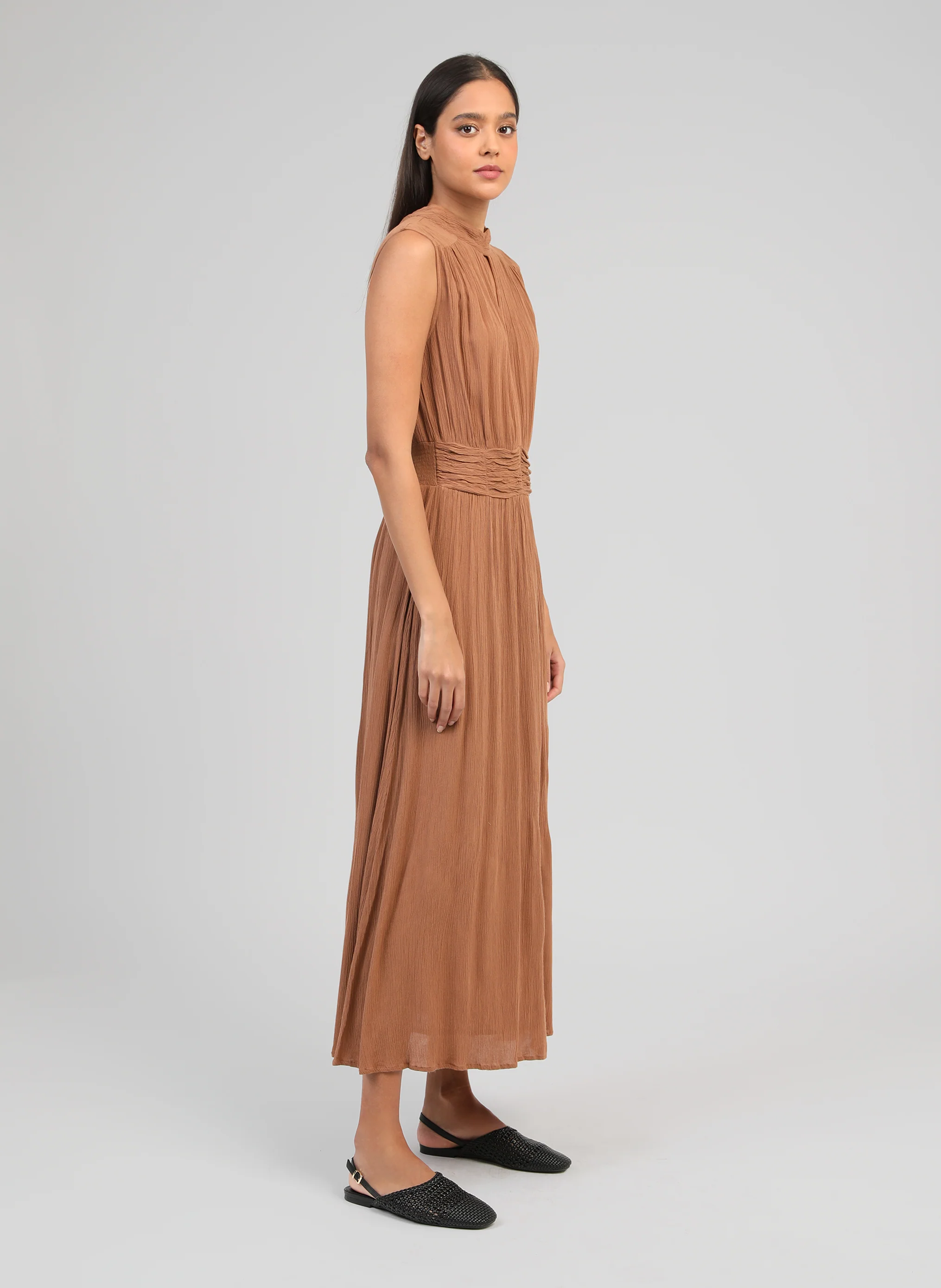 ROBE LONGUE ORLANY marron - Image 3