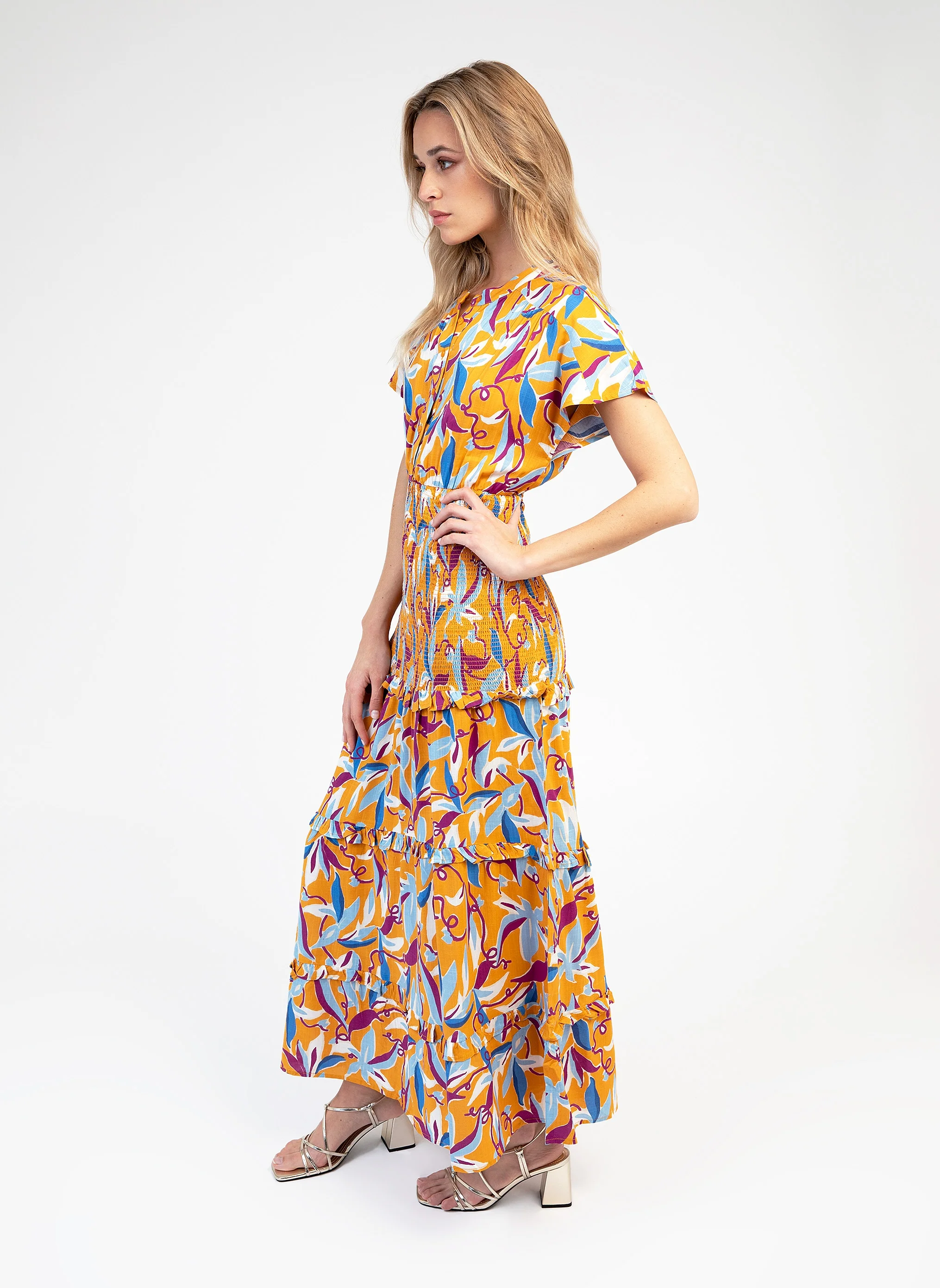 ROBE LONGUE OUMANY hazella ocre - Image 3