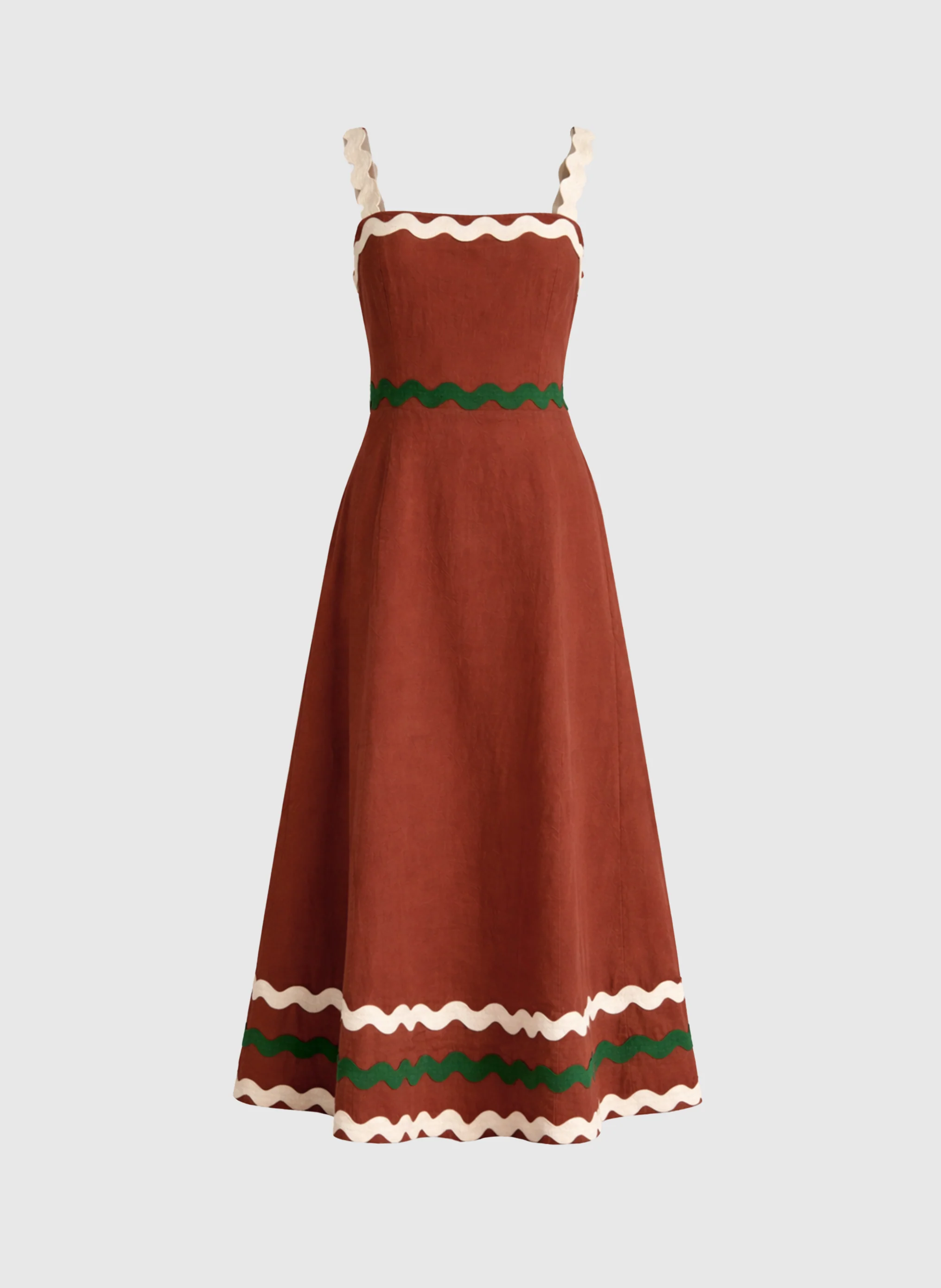 ROBE LONGUE OVALENTIN marron - Image 5