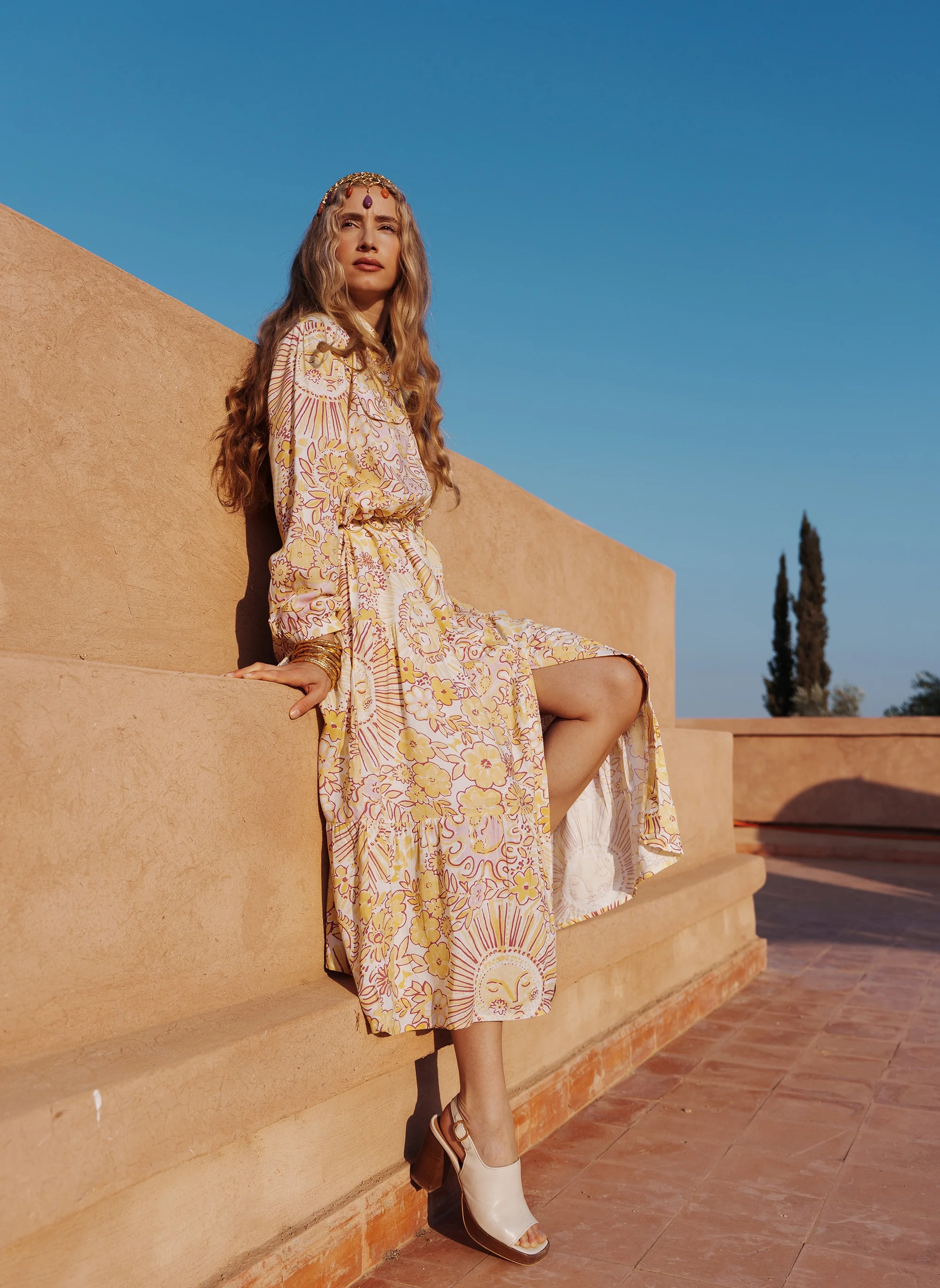 ROBE LONGUE OVINTA shiny jaune - Image 2