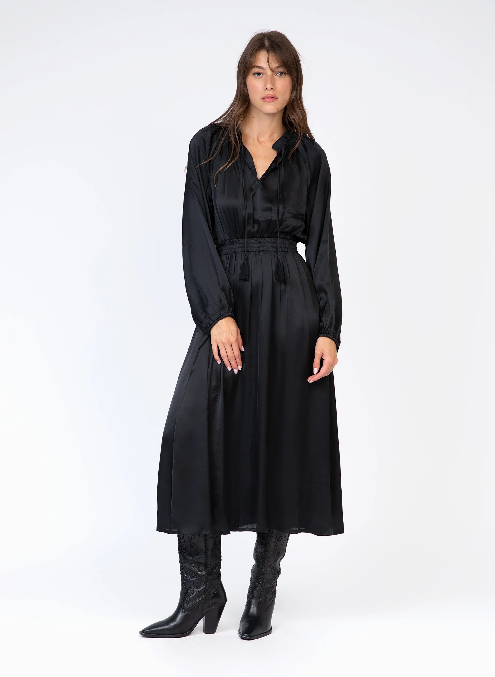 ROBE LONGUE OXENCE noir