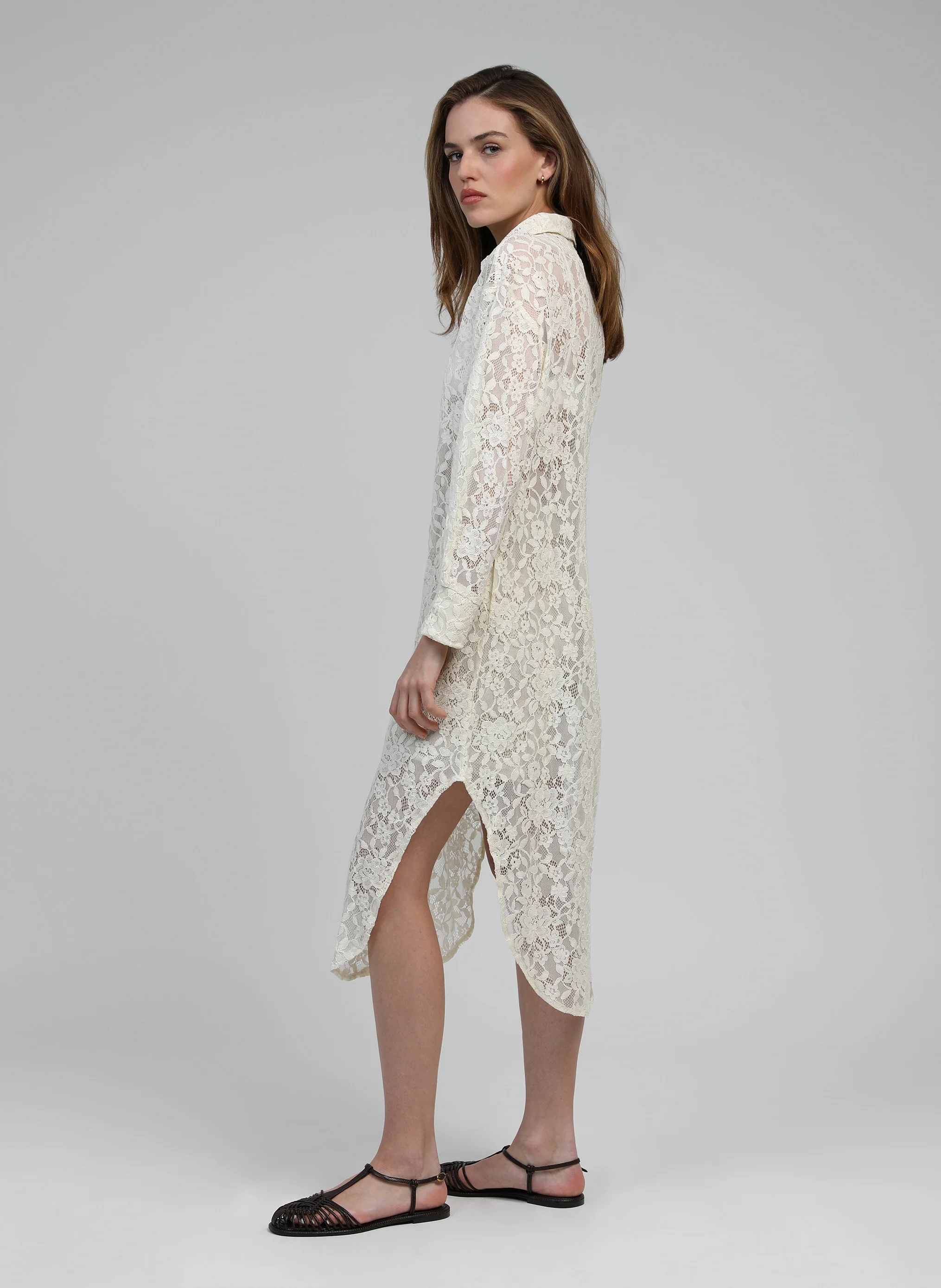 ROBE MIDI EOLE ecru - Image 3