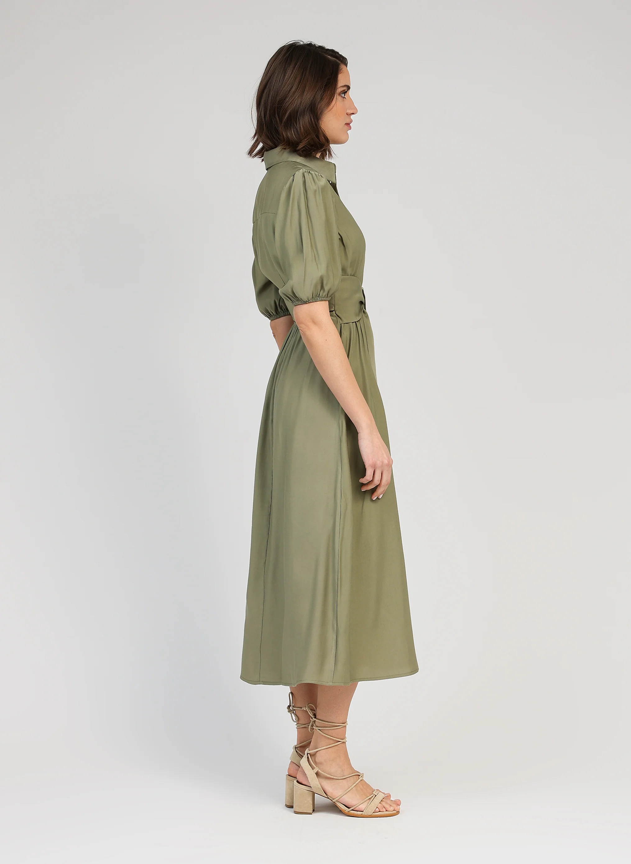 ROBE MIDI MALIDA militaire - Image 3