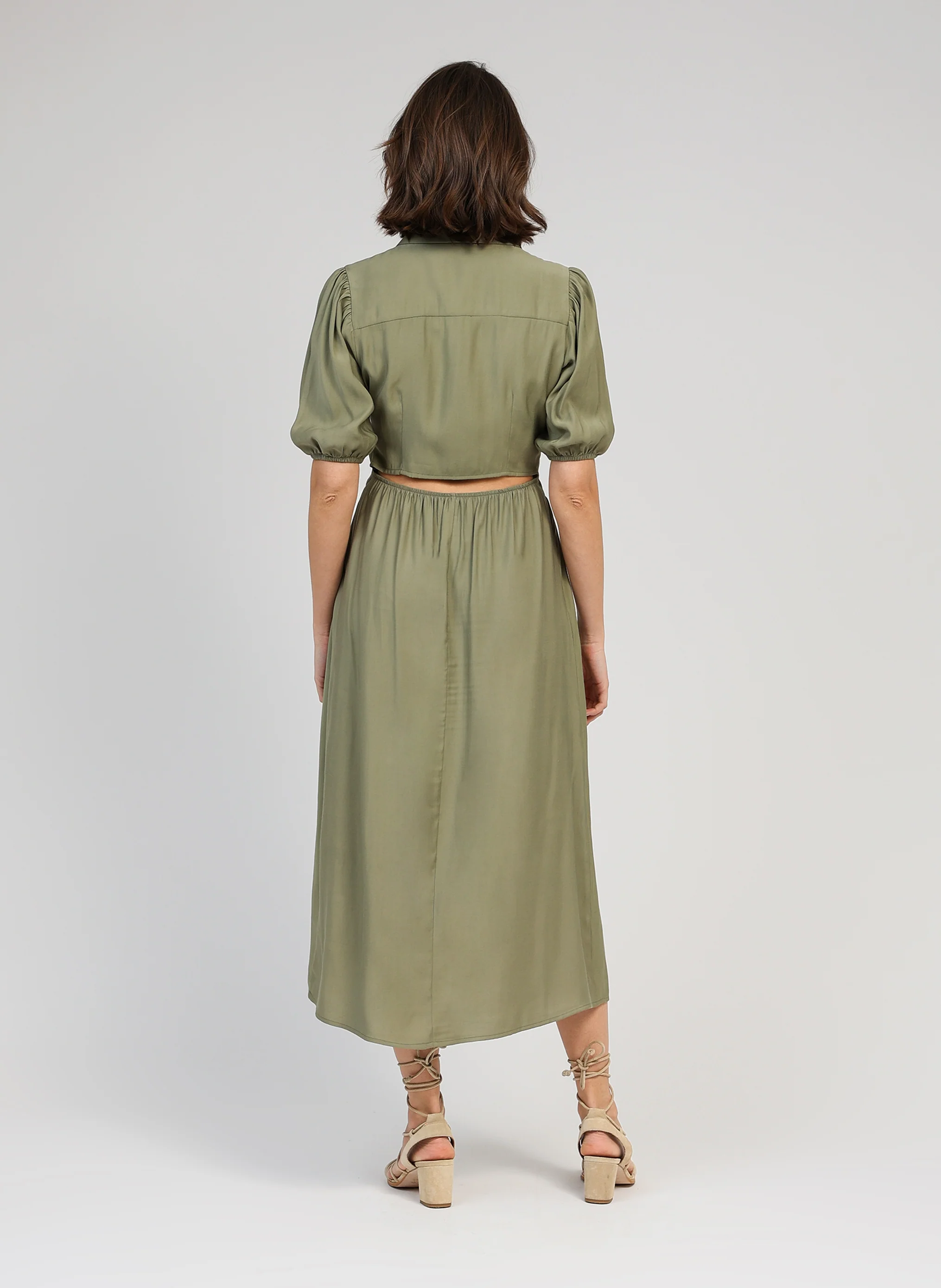 ROBE MIDI MALIDA militaire - Image 4