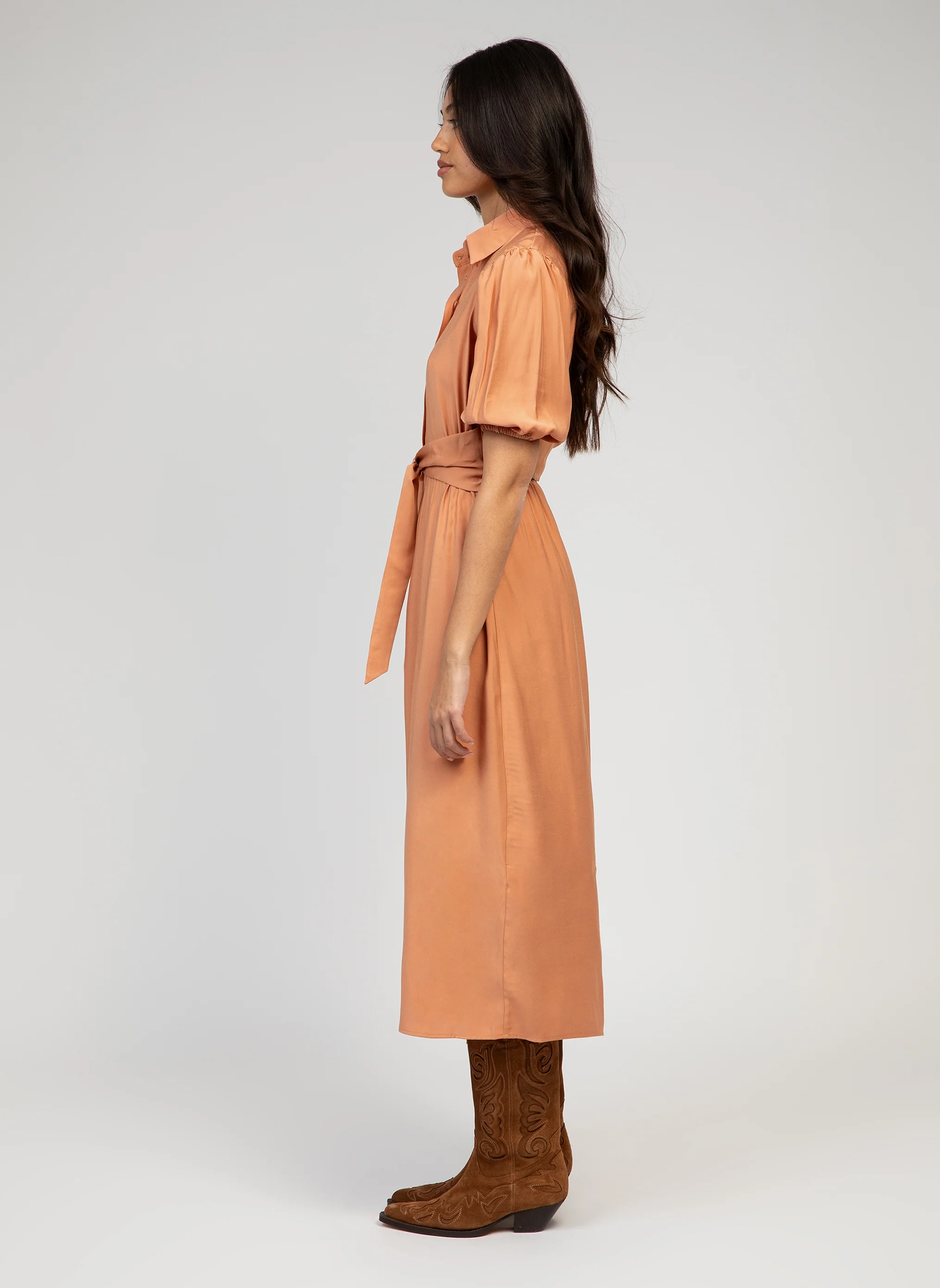 ROBE MIDI MALIDA terracotta - Image 4