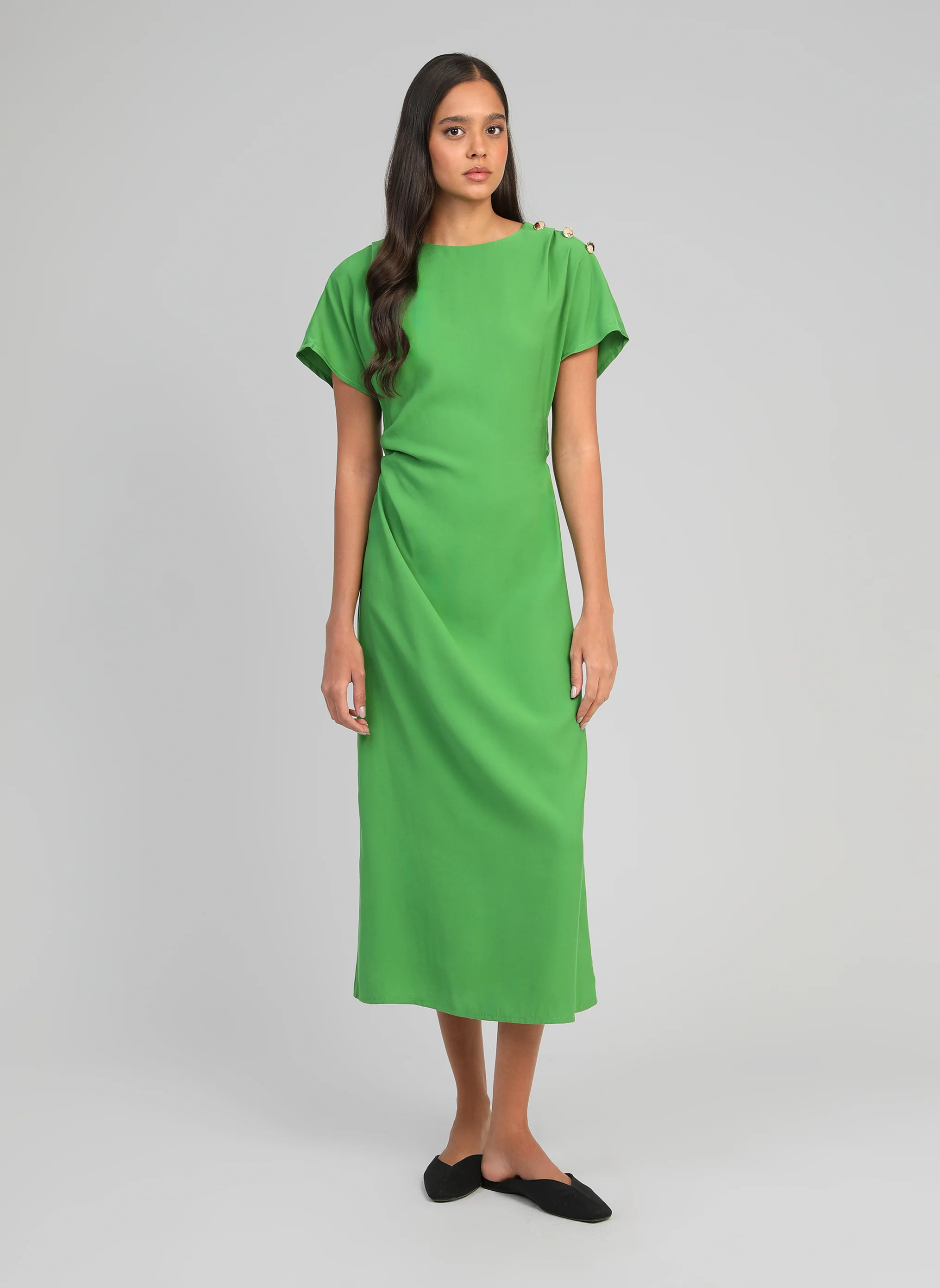 ROBE MIDI MALIXA pomme