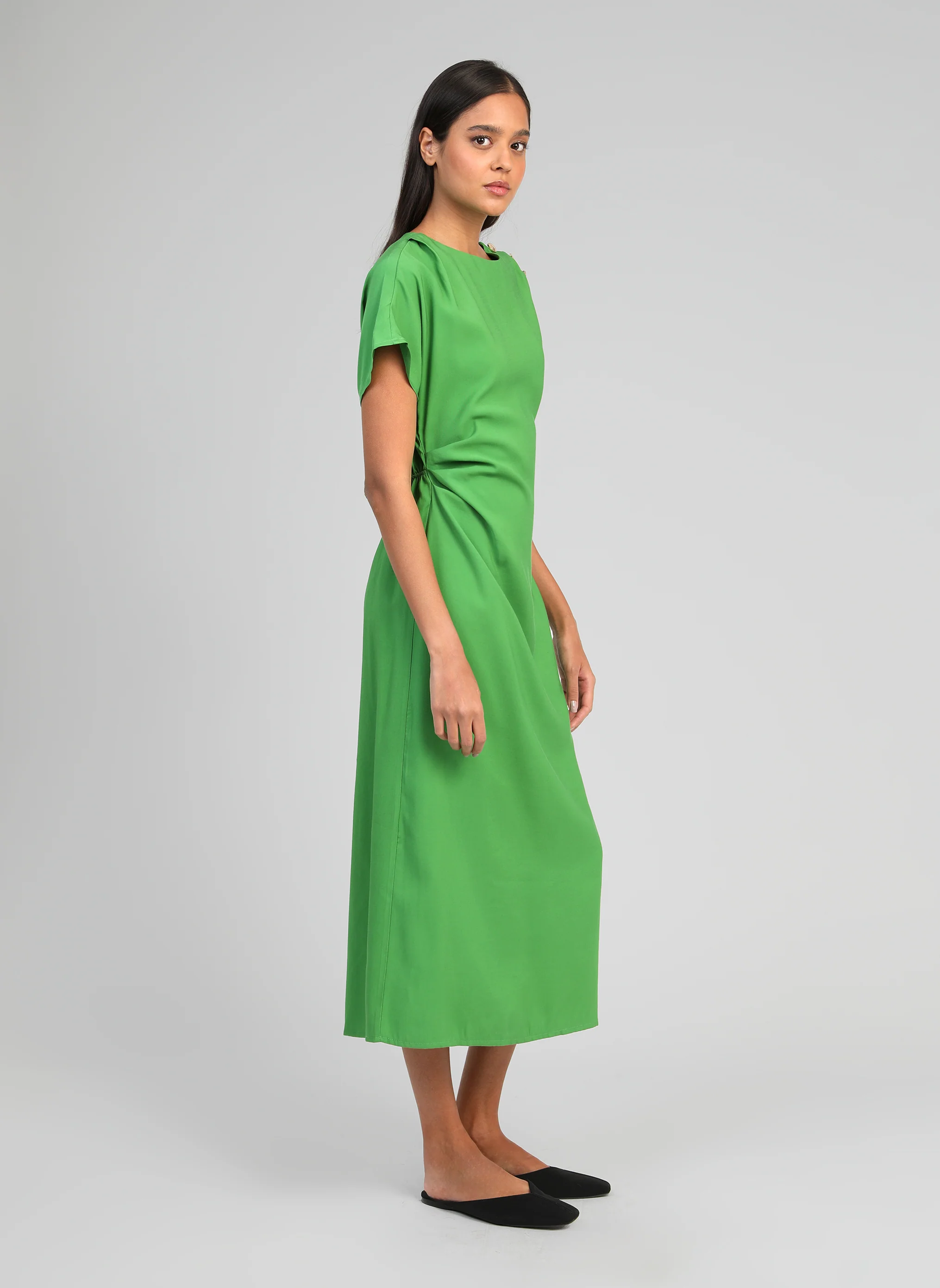 ROBE MIDI MALIXA pomme - Image 4