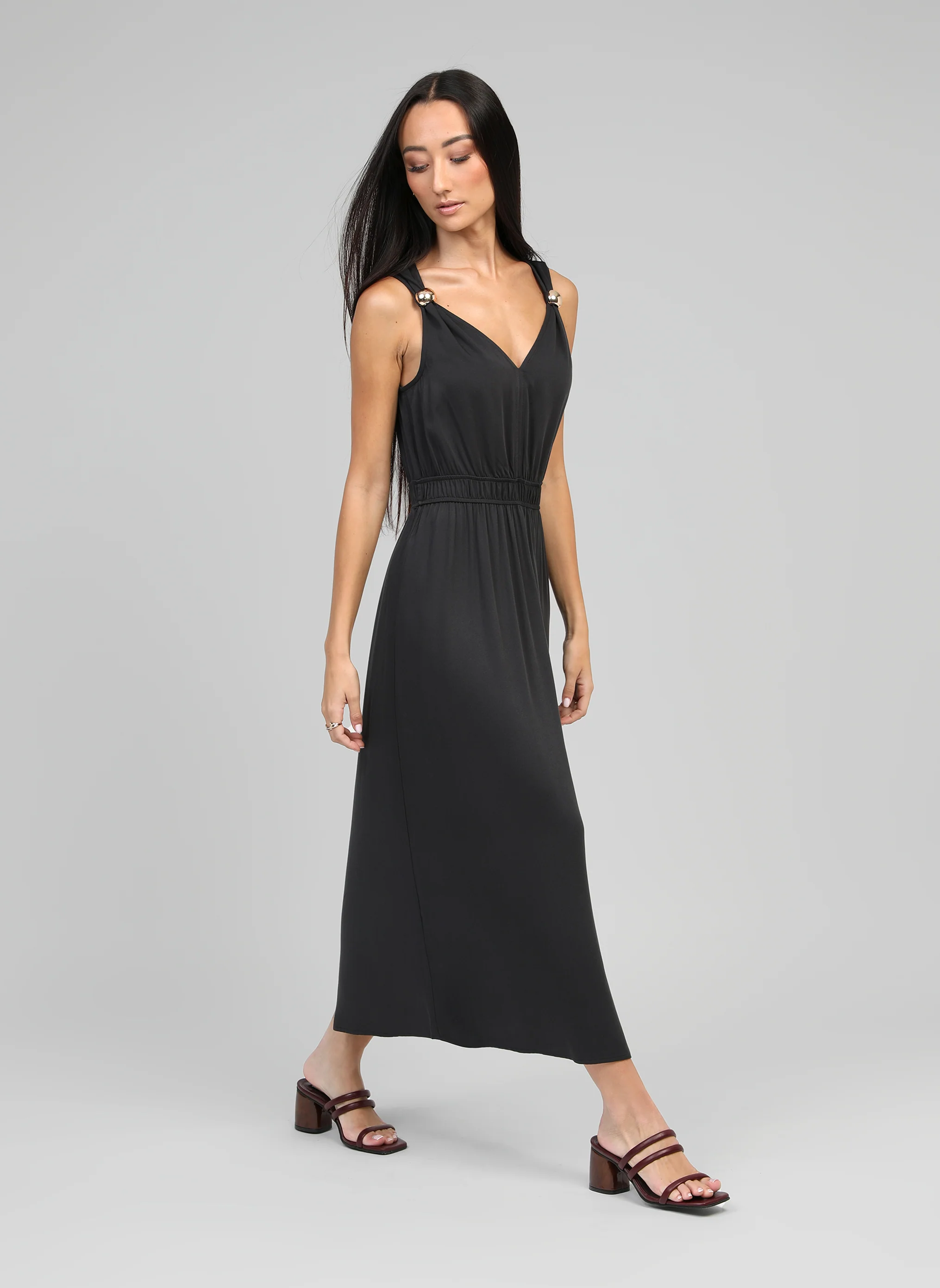 ROBE MIDI MALOUISA carbone - Image 3