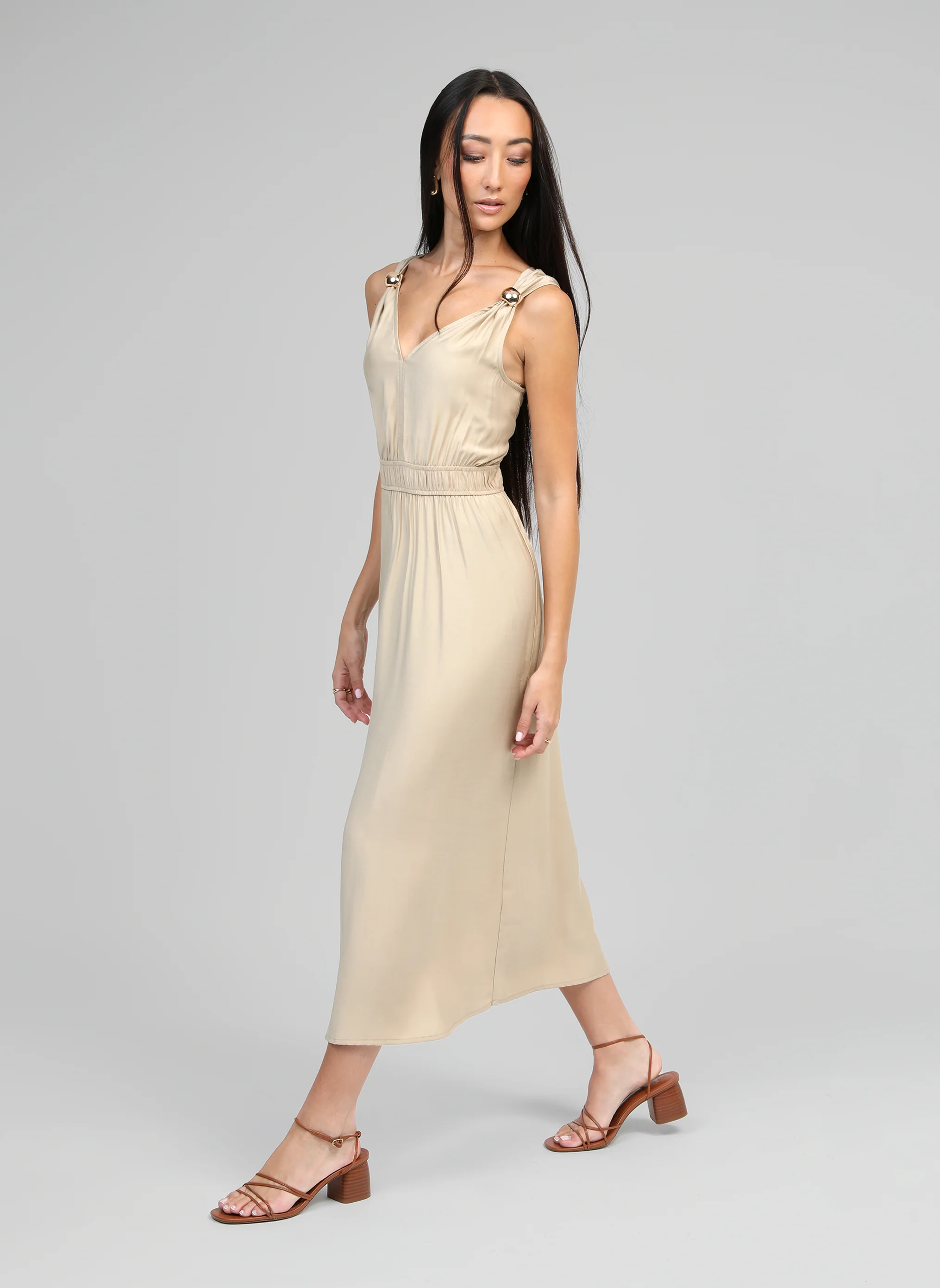 ROBE MIDI MALOUISE beige - Image 3