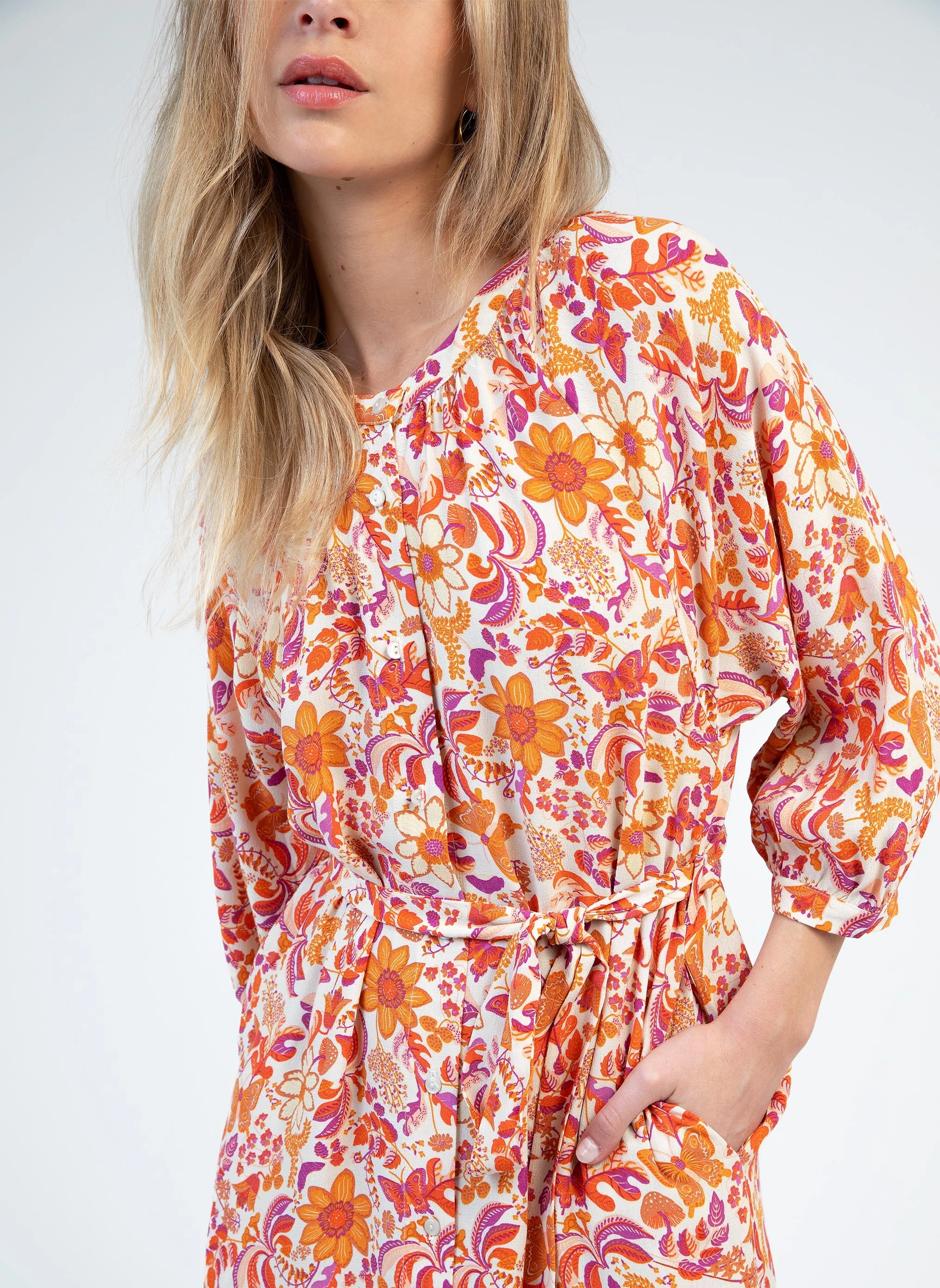 ROBE MIDI MARCELIO butterfly ecru - Image 2