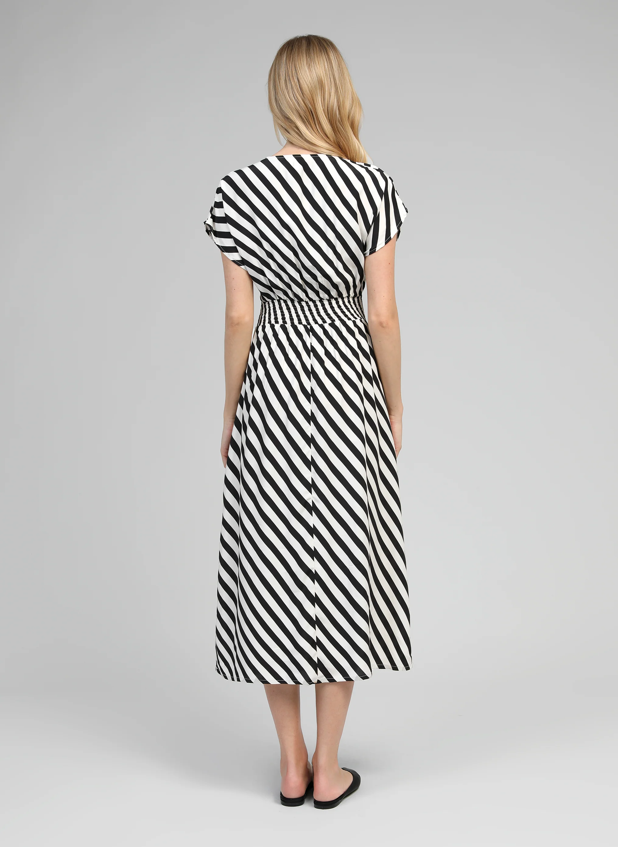 ROBE MIDI MATIA stipe noir - Image 4