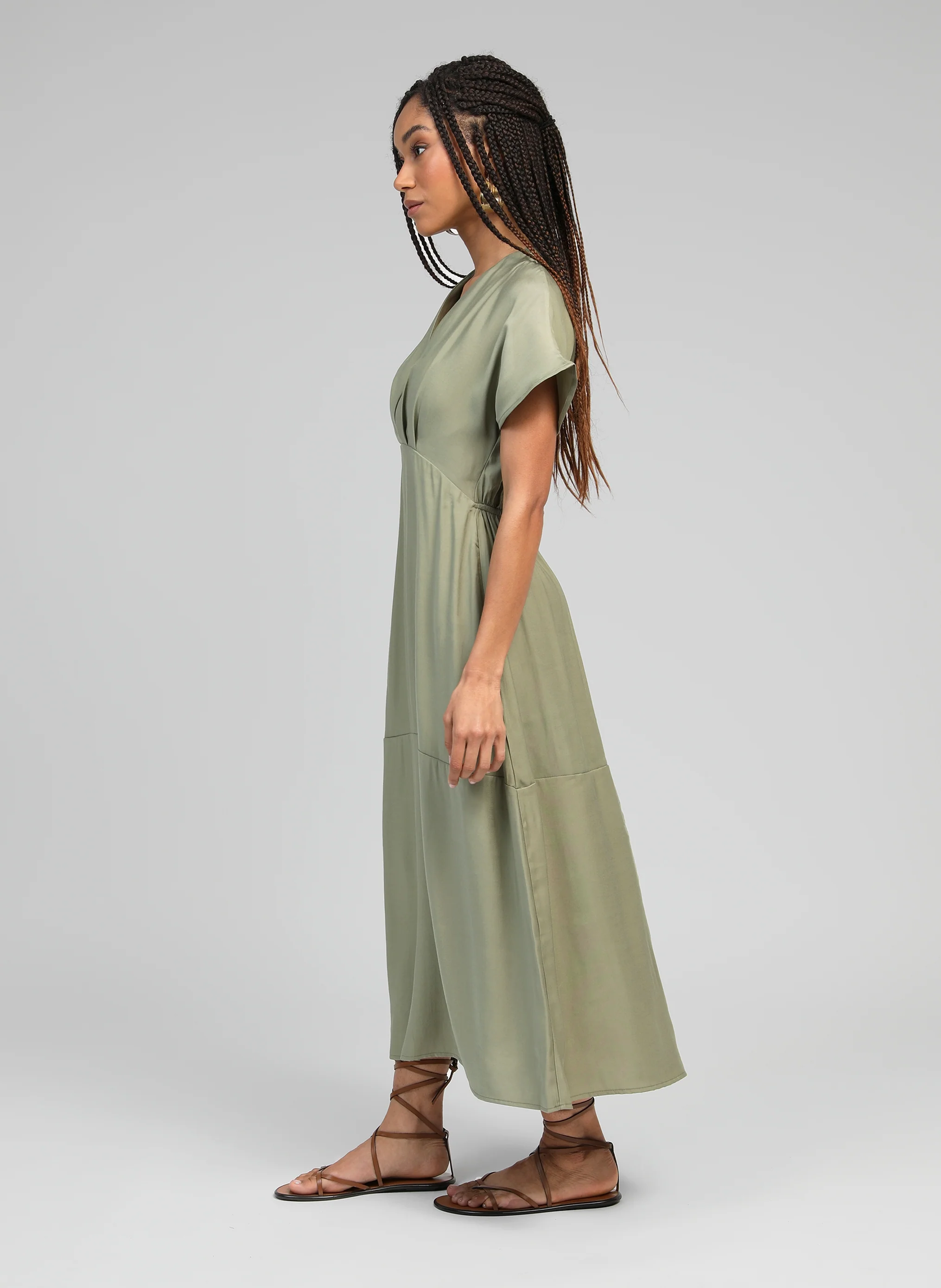 ROBE MIDI MEKIANA militaire - Image 3