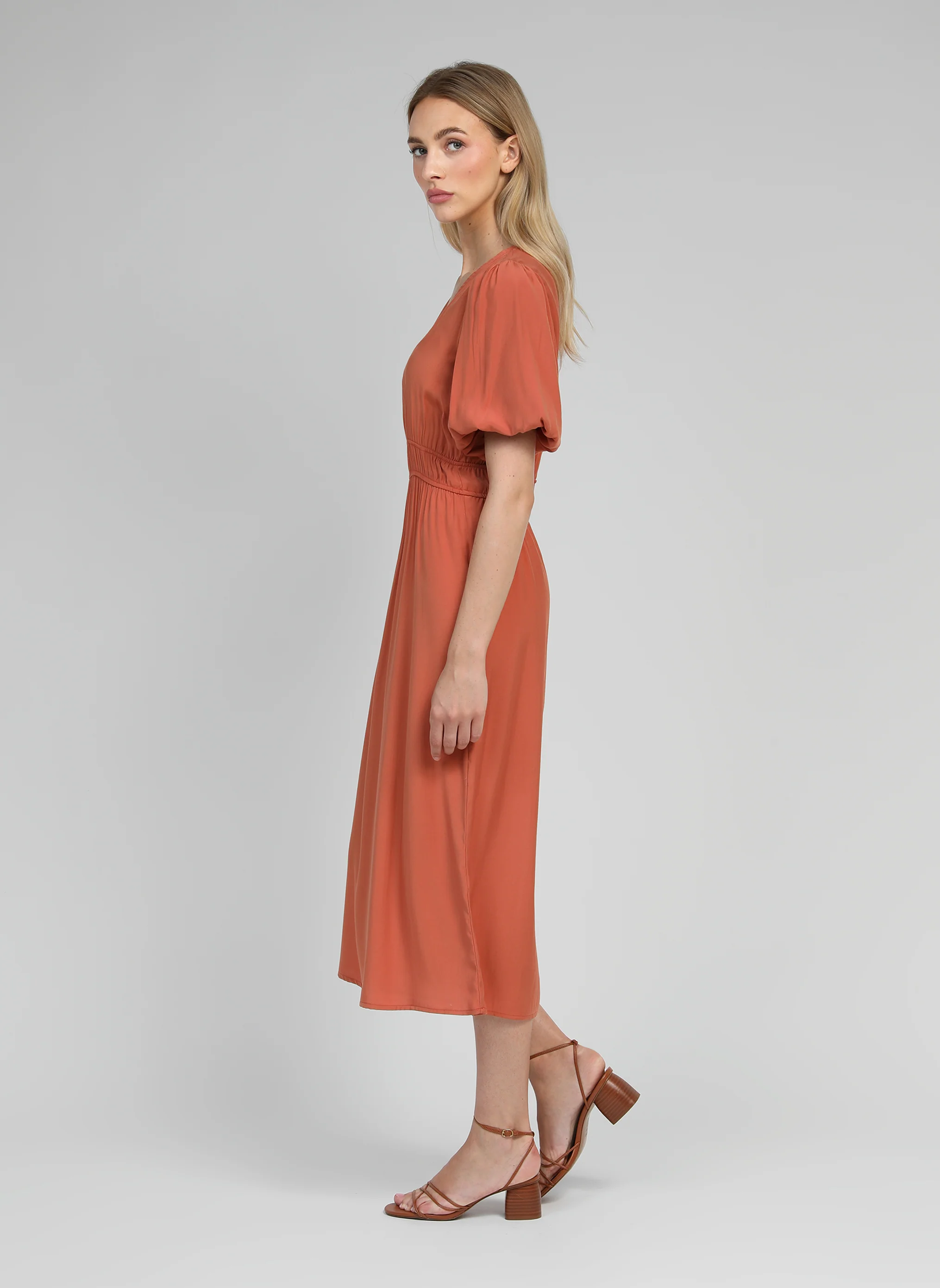 ROBE MIDI MELILE terracotta - Image 3