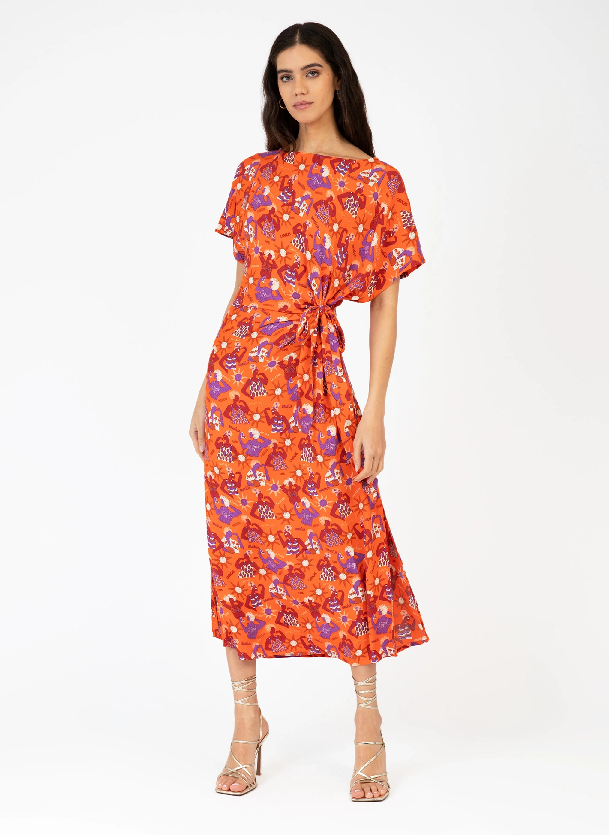 ROBE MIDI MELOTY floria orange