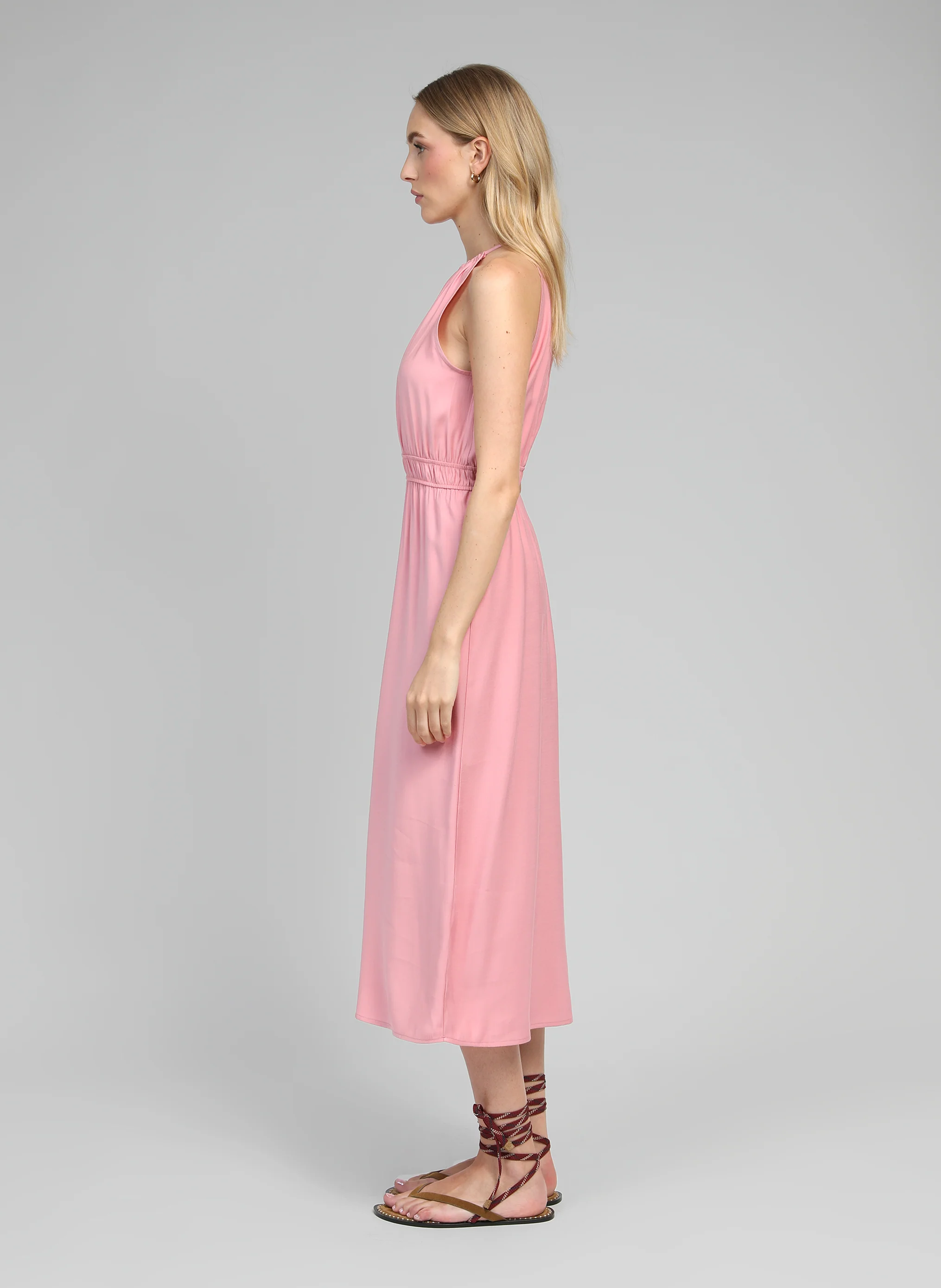 ROBE MIDI MENDALY rose - Image 3