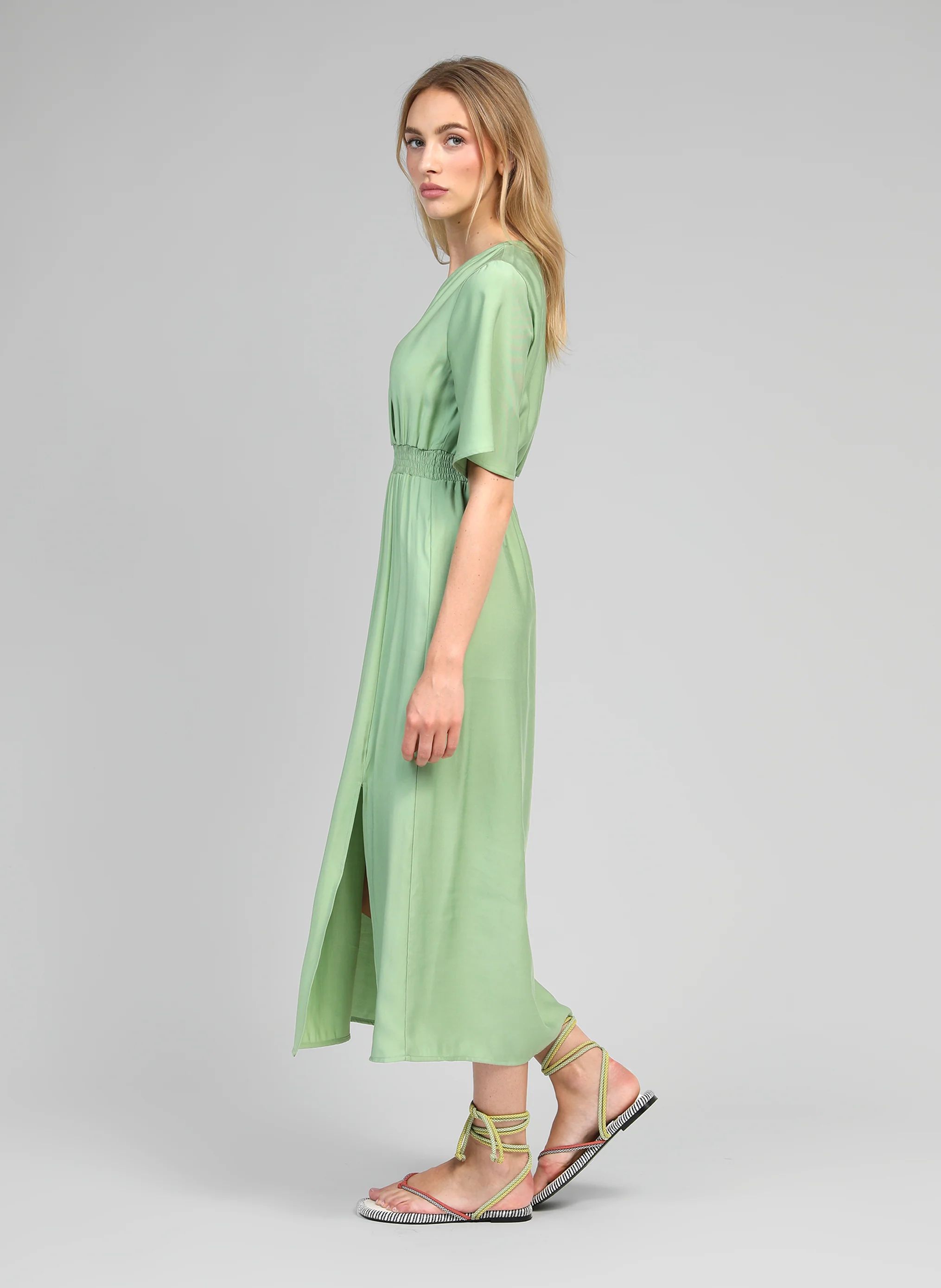 ROBE MIDI MESUN sauge - Image 3