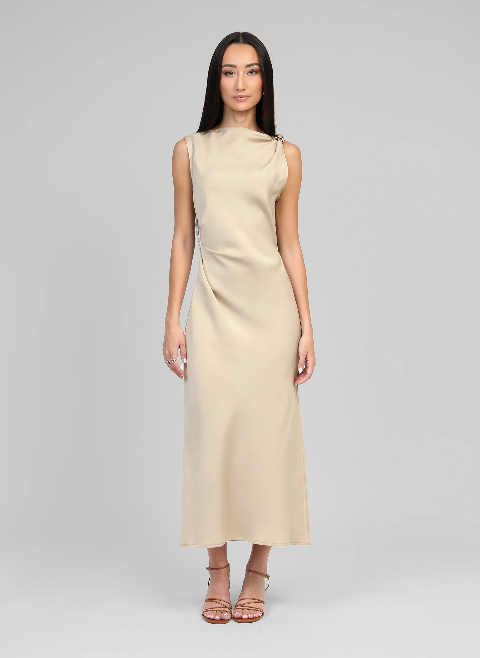 ROBE MIDI MIRKA beige
