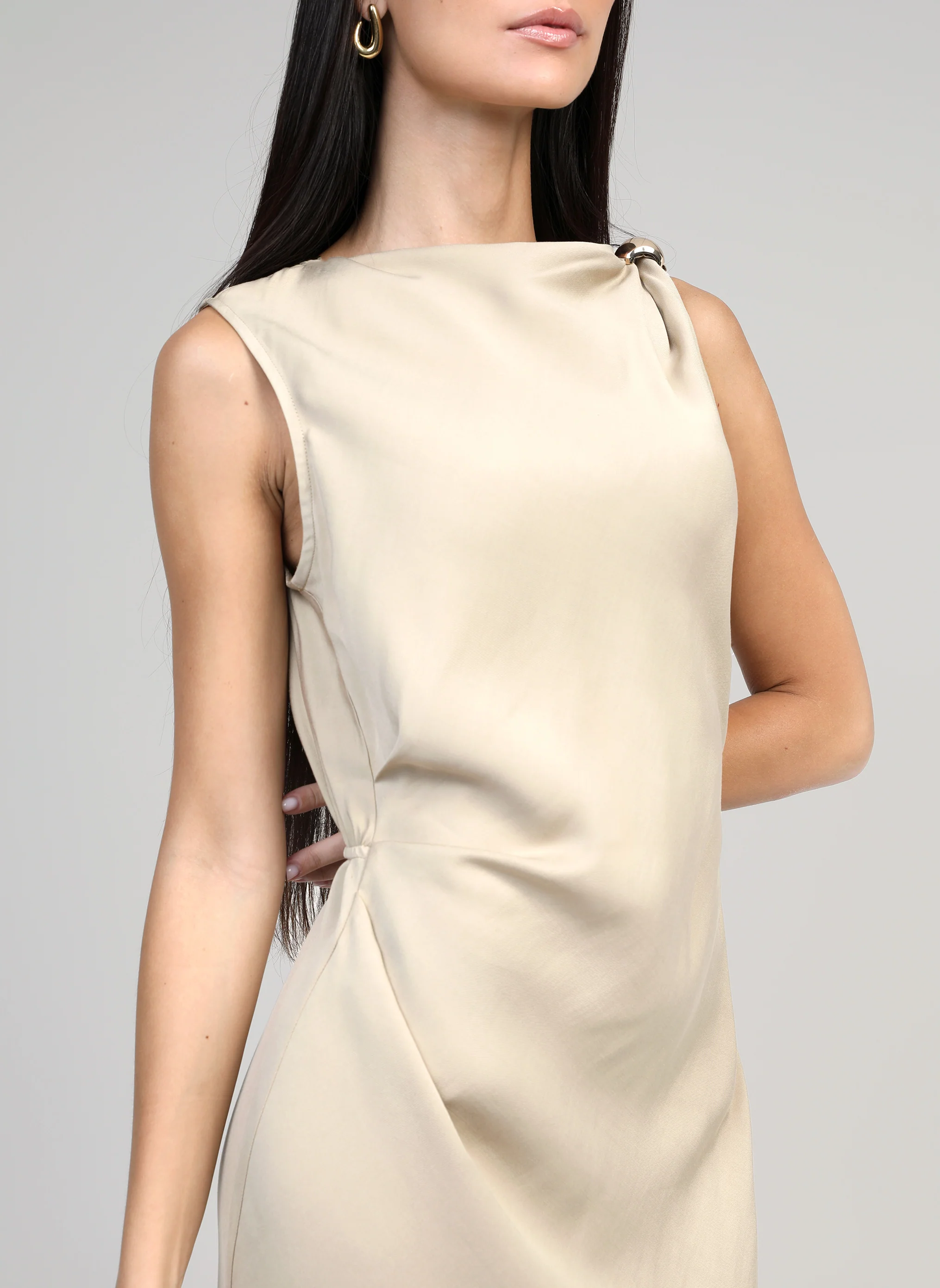 ROBE MIDI MIRKA beige - Image 2