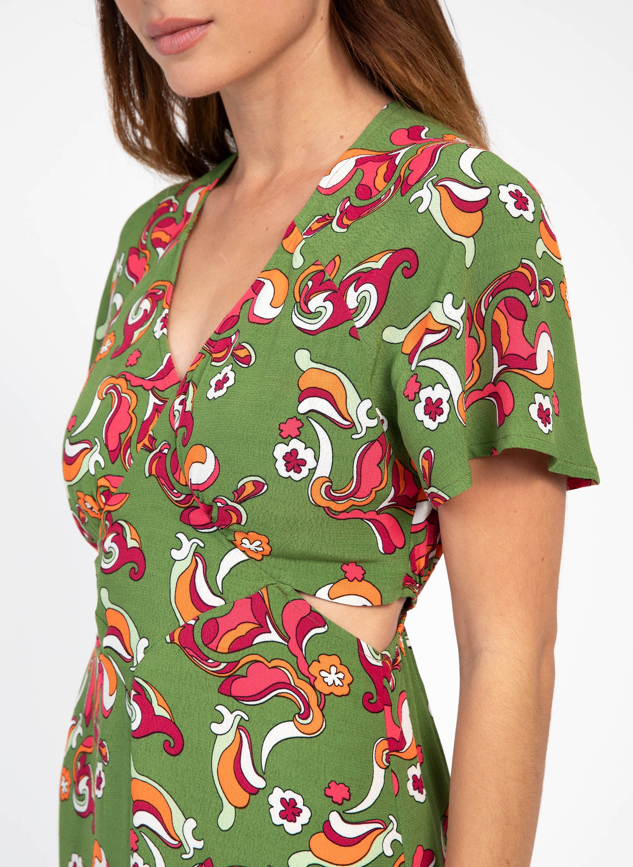 ROBE MIDI MYKE bijou vert - Image 2