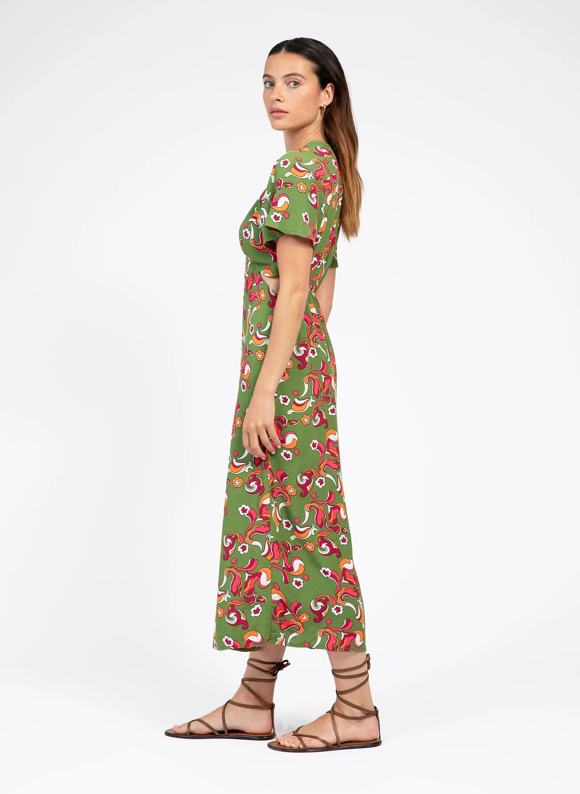 ROBE MIDI MYKE bijou vert - Image 3