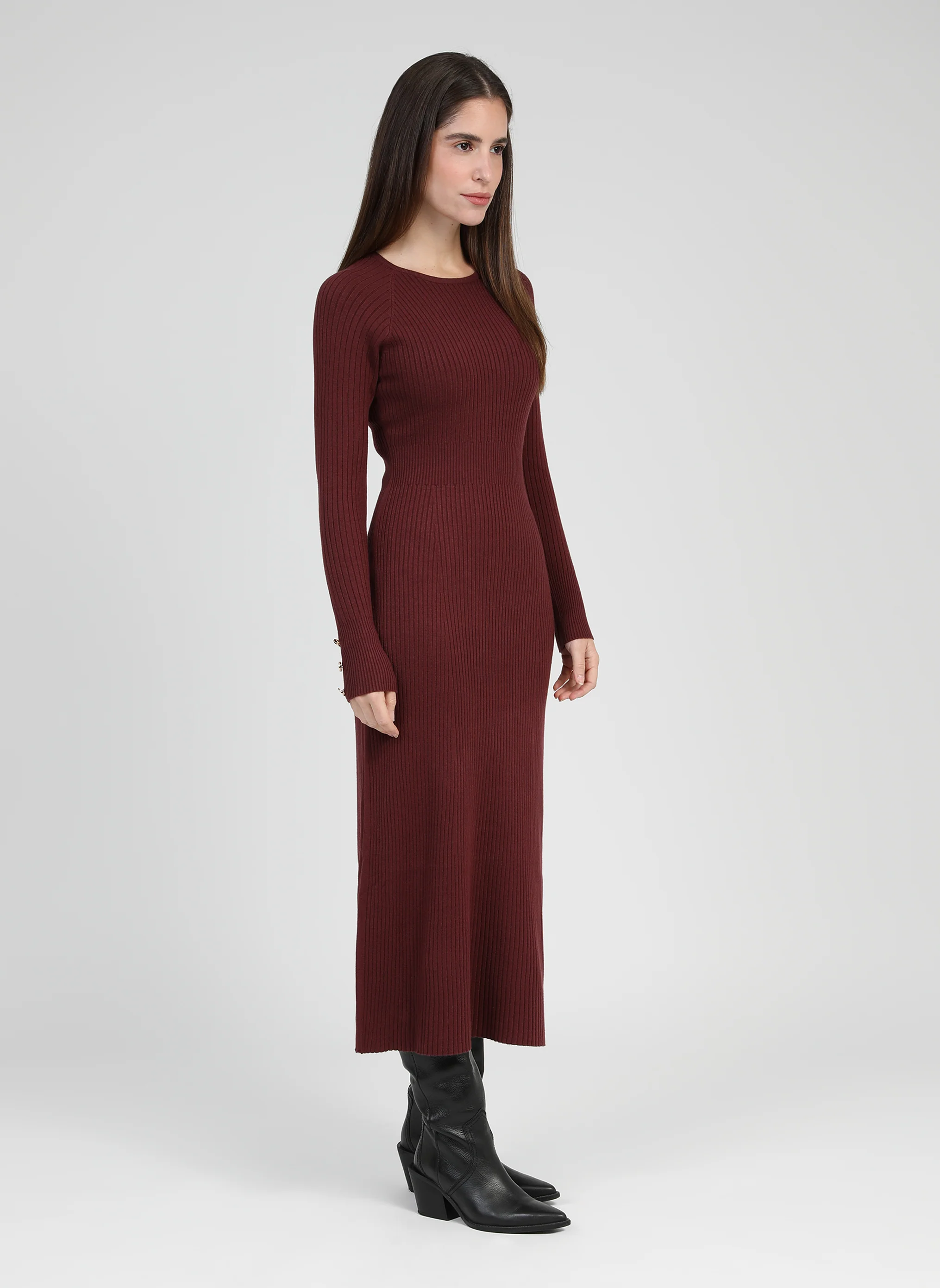 ROBE MIDI NAKA grenat - Image 3
