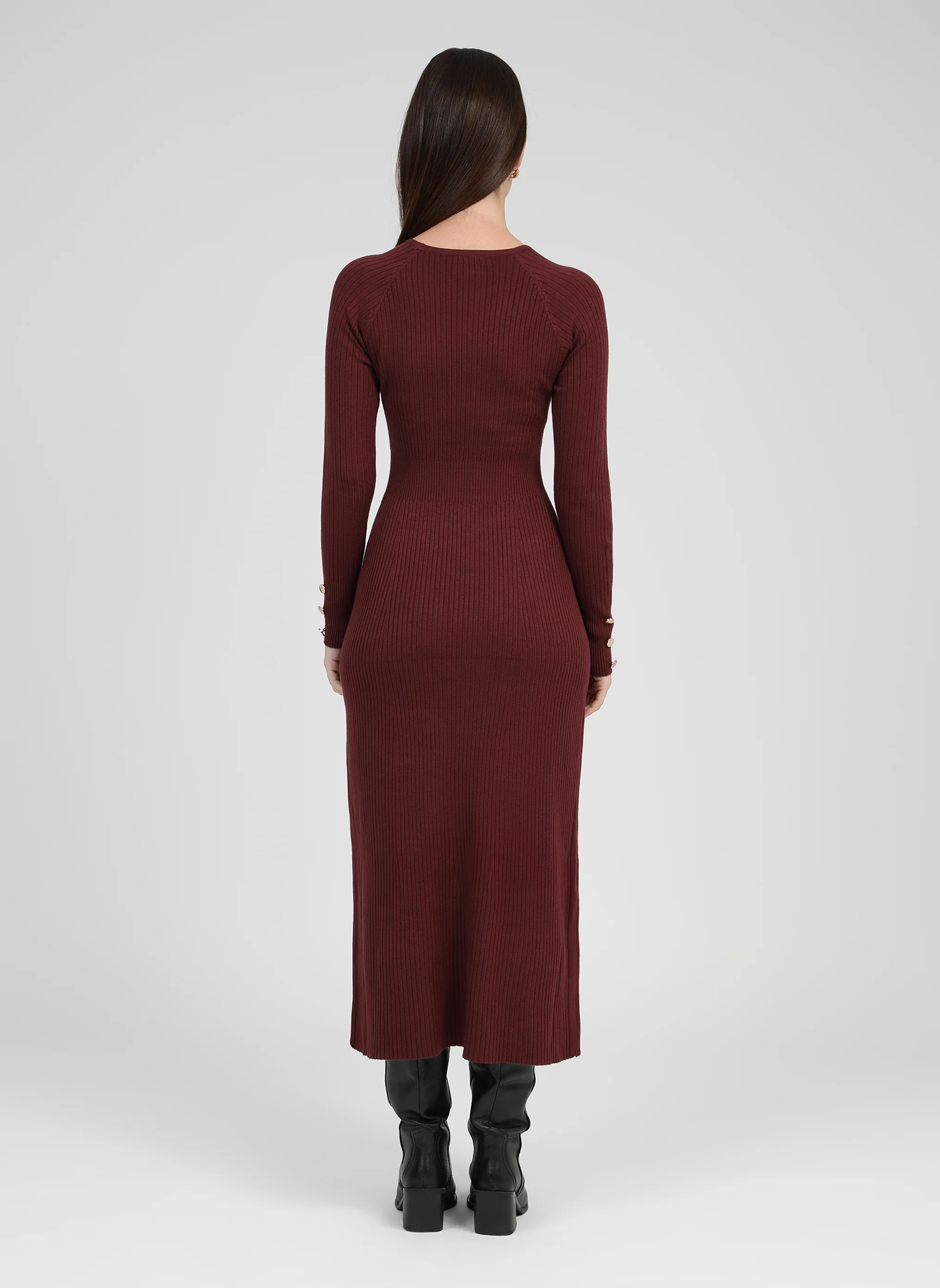 ROBE MIDI NAKA grenat - Image 4