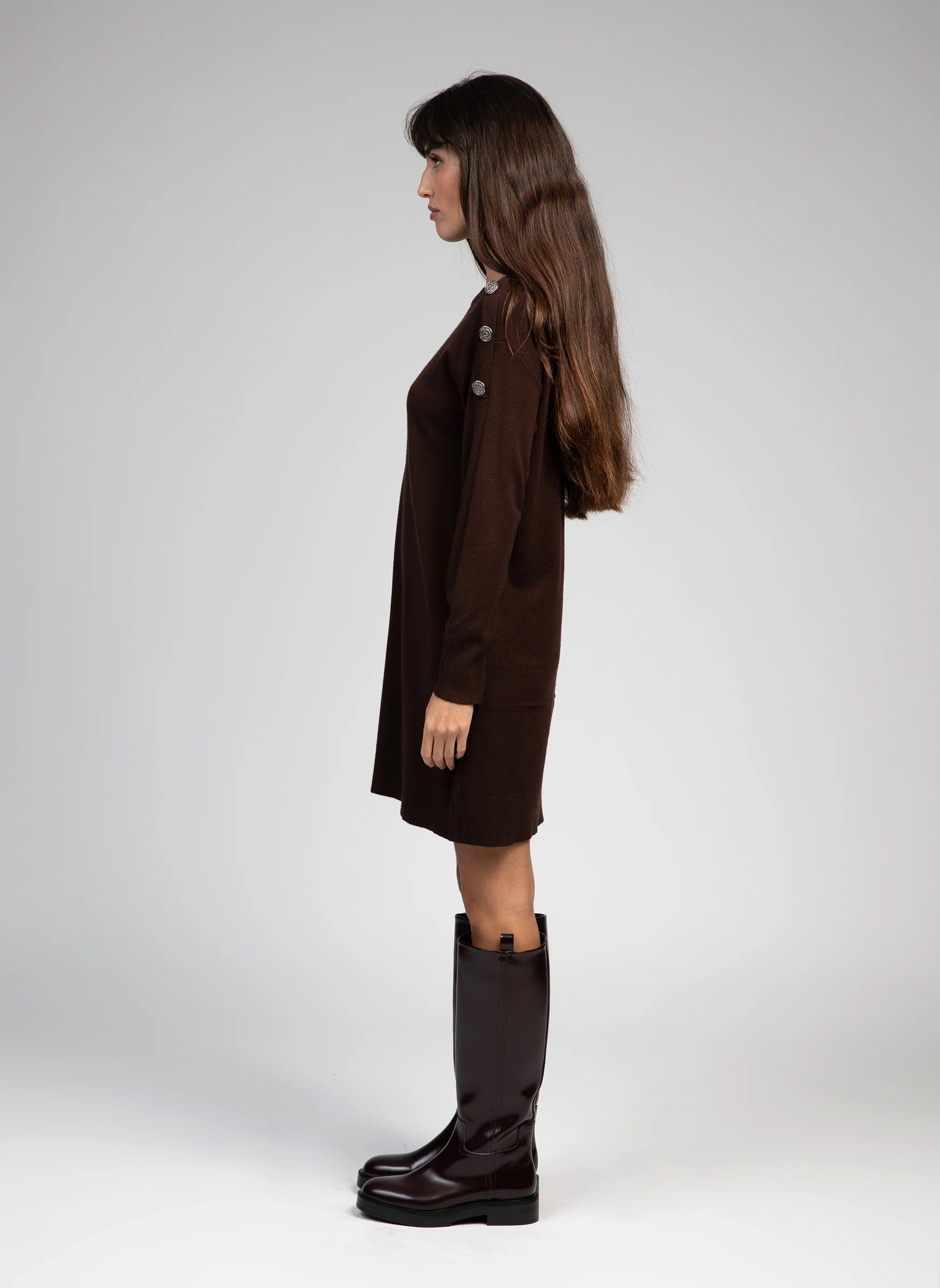 ROBE MIDI NAKAO chocolat - Image 4