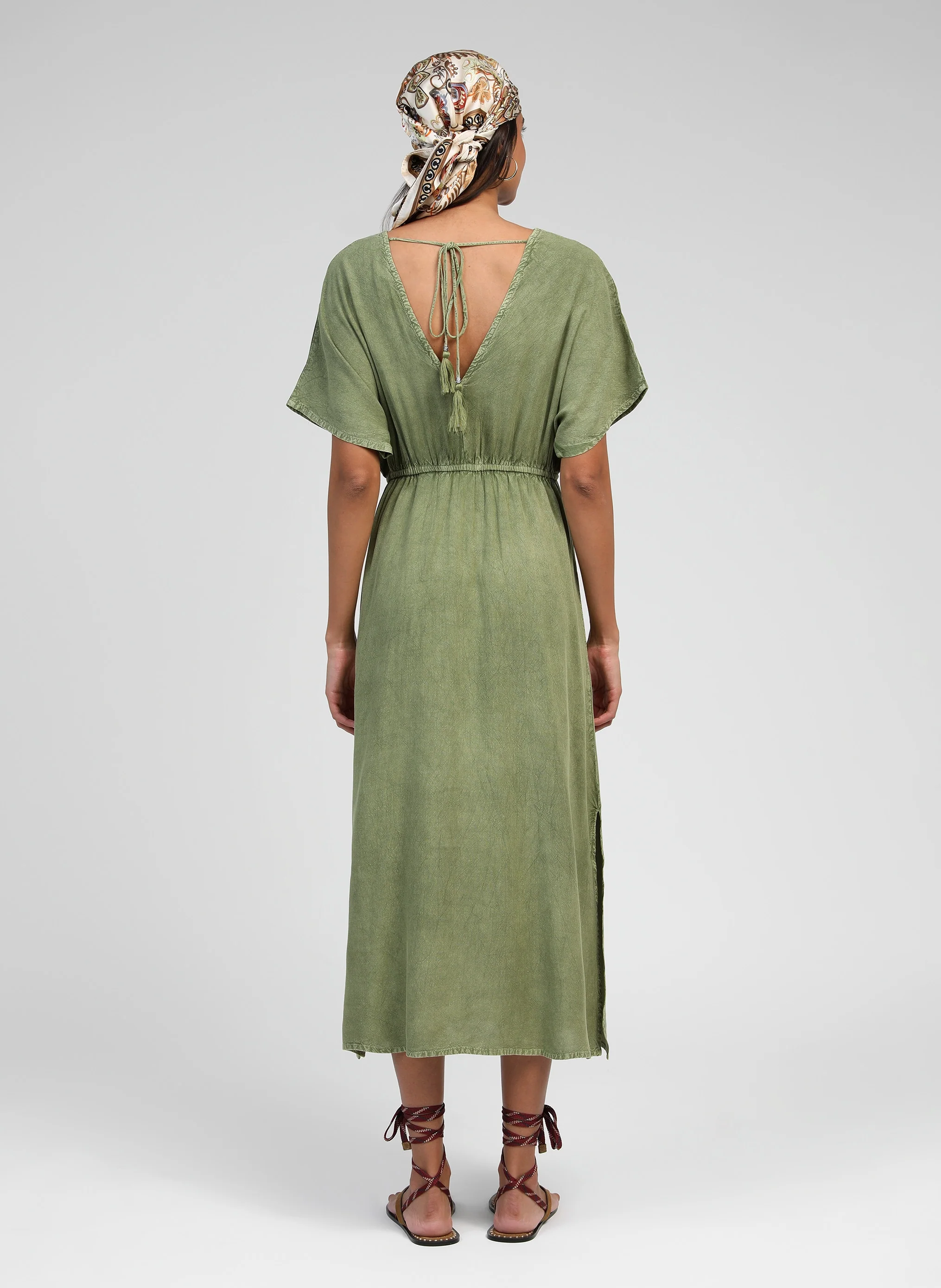 ROBE MIDI OMALYNA kaki - Image 4