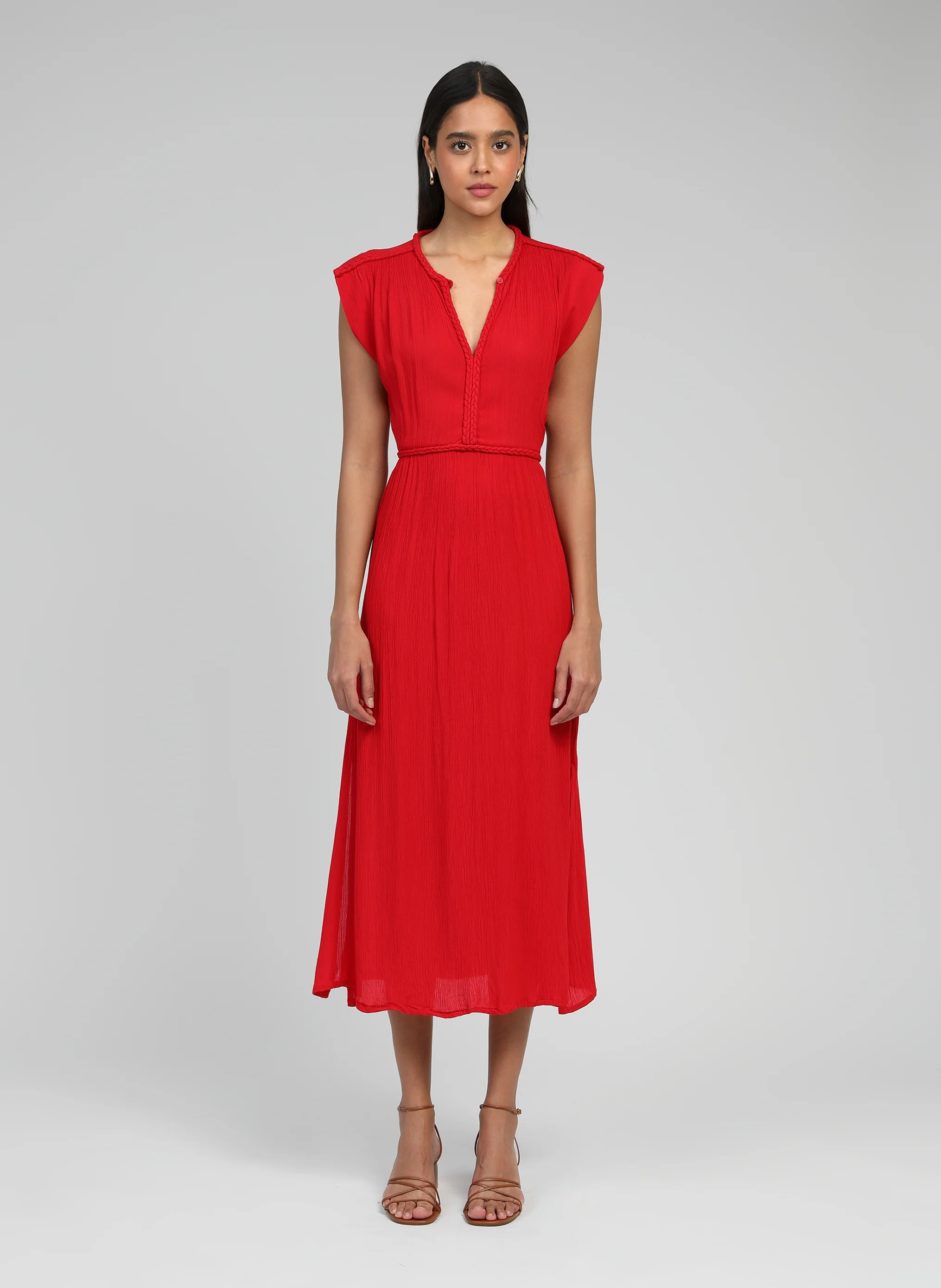 ROBE MIDI OWESTA rouge