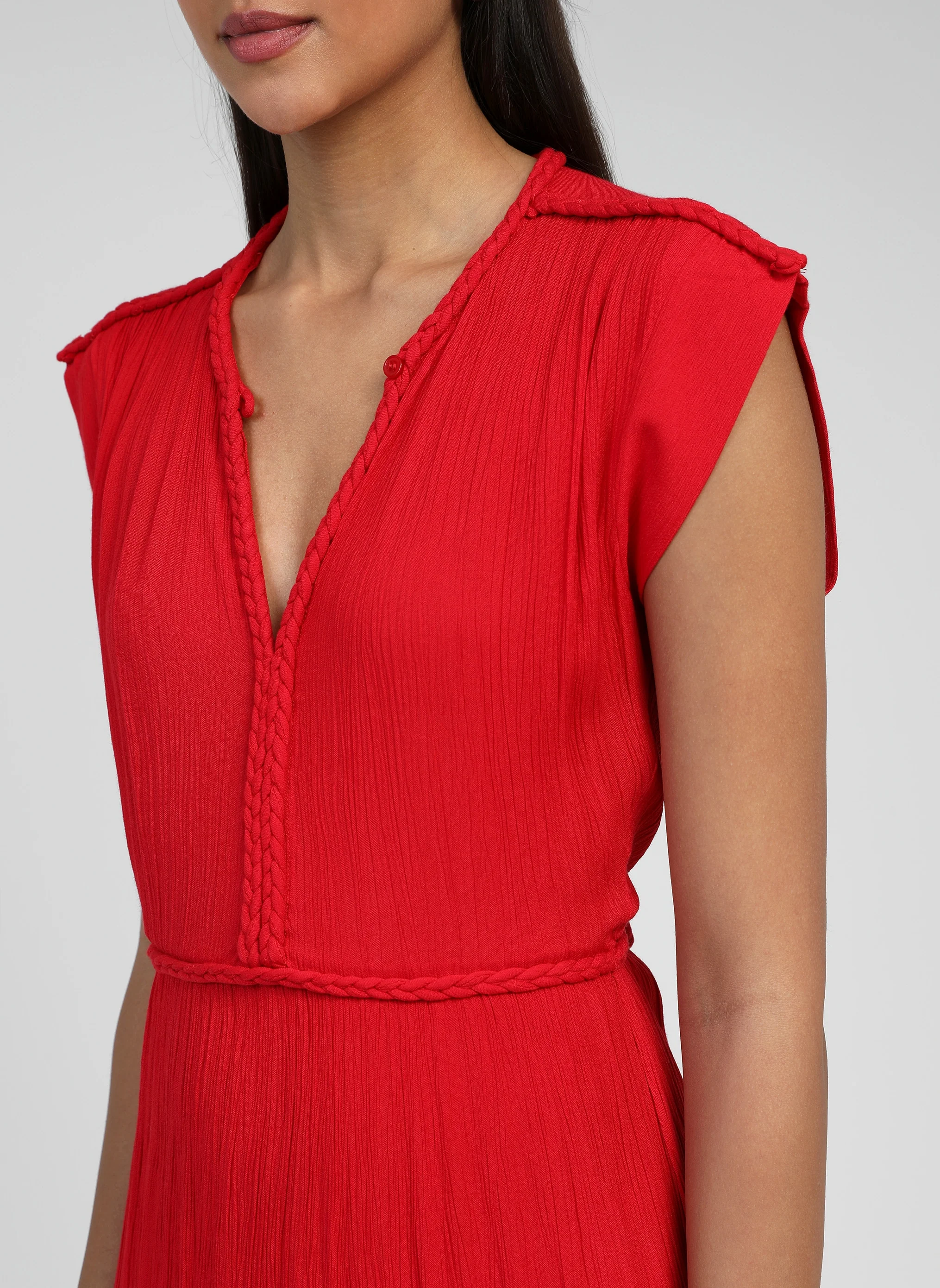 ROBE MIDI OWESTA rouge - Image 2