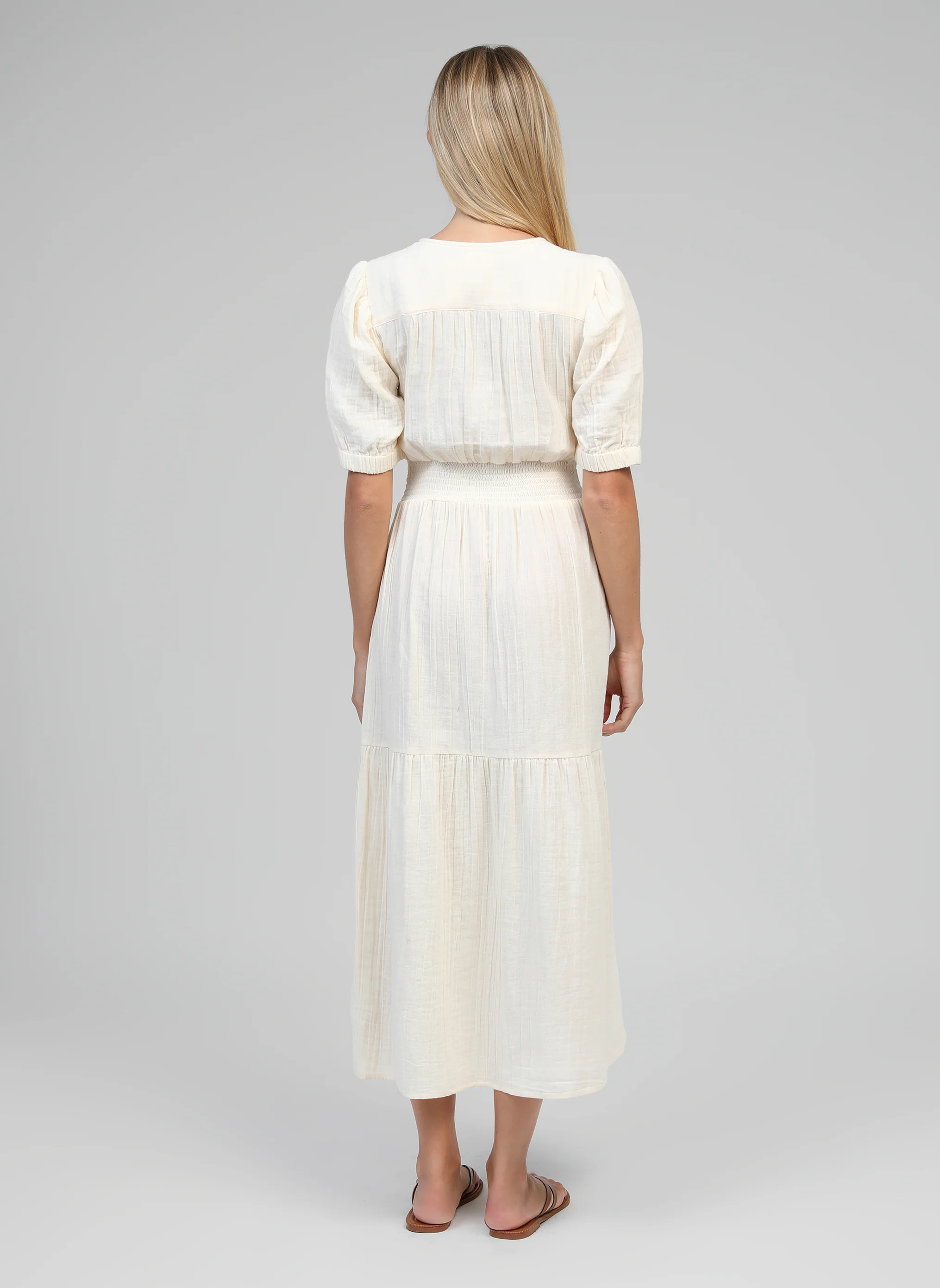 ROBE MIDI ODOUMILO ecru - Image 4